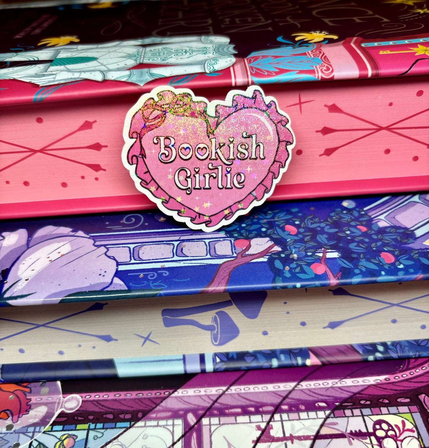 Mini Cute Bookish Girlie Heart Sticker