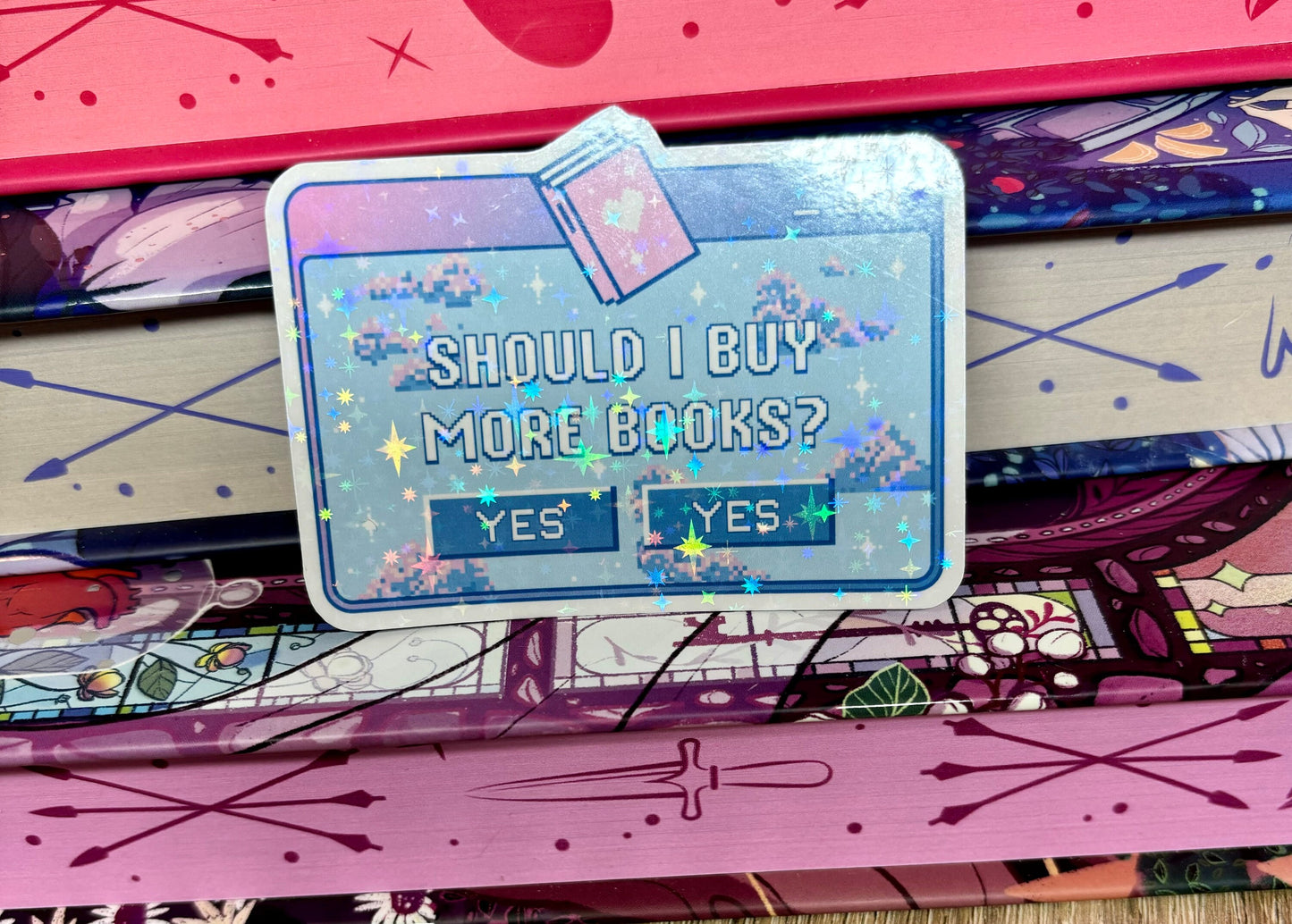 Should I Buy More Books Computer Message Sticker