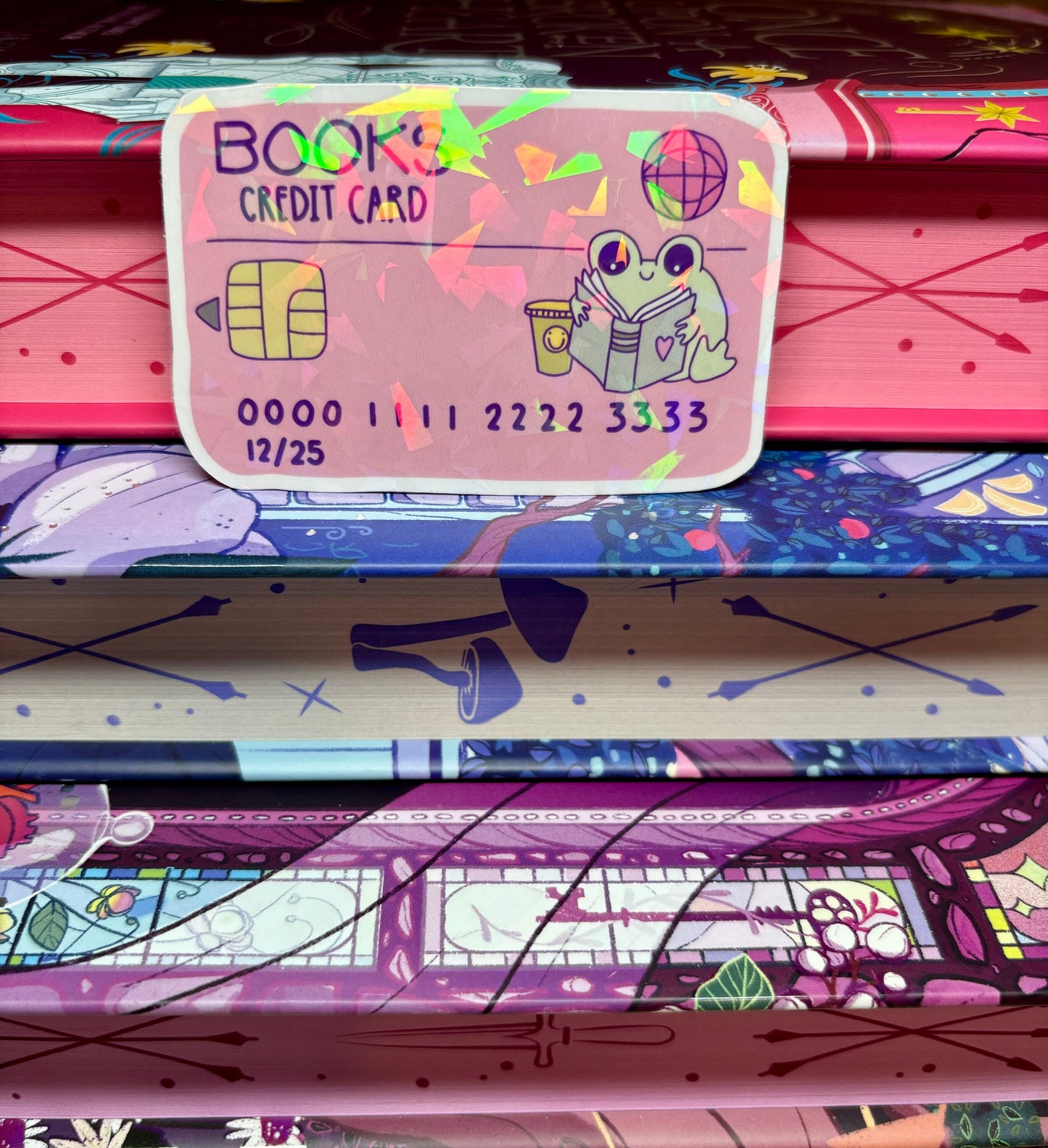Cute Bookish Froggy Credit Card Sticker