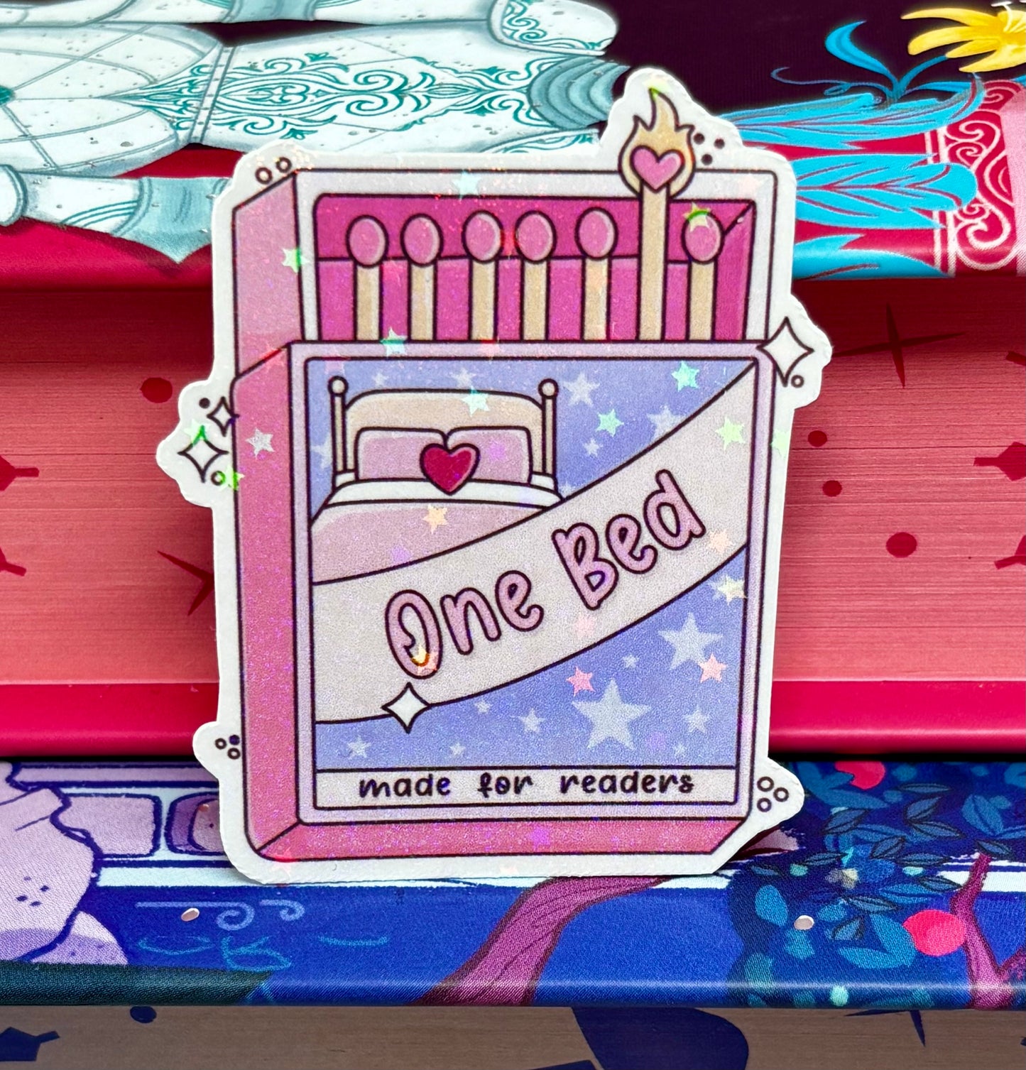 Mini One Bed Matches Romance Tropes Sticker