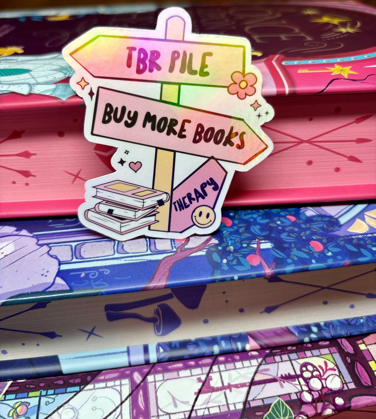 TBR Pile, Buy More Books, Therapy Signpost Sticker