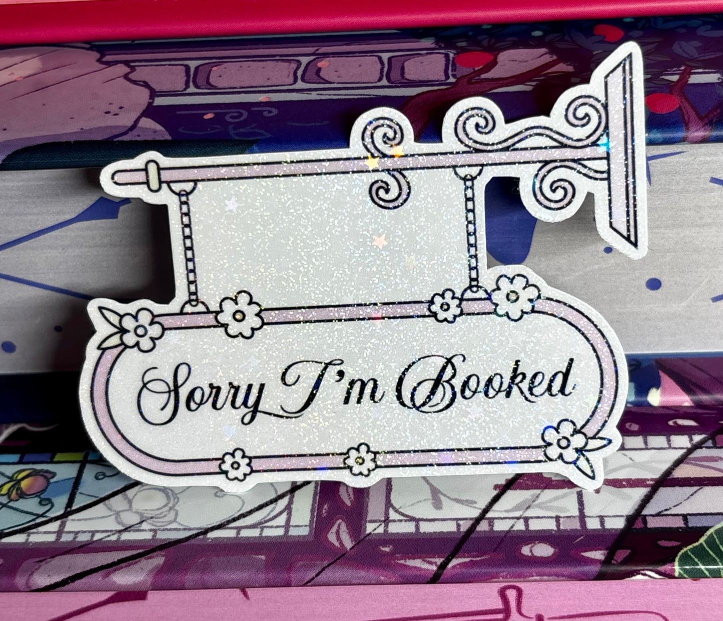 Mini Sorry I'm Booked Door Sign Style Sticker