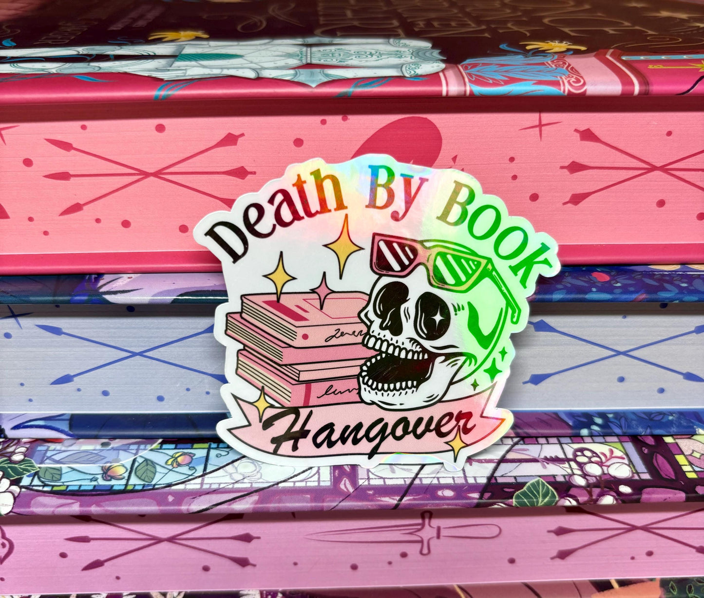 Death By Book Hangover Sticker