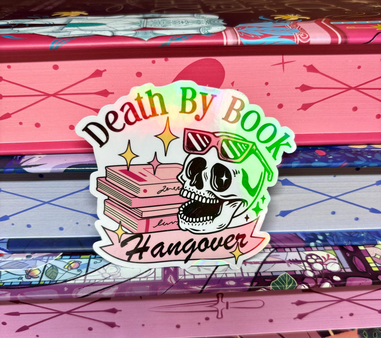 Death By Book Hangover Sticker
