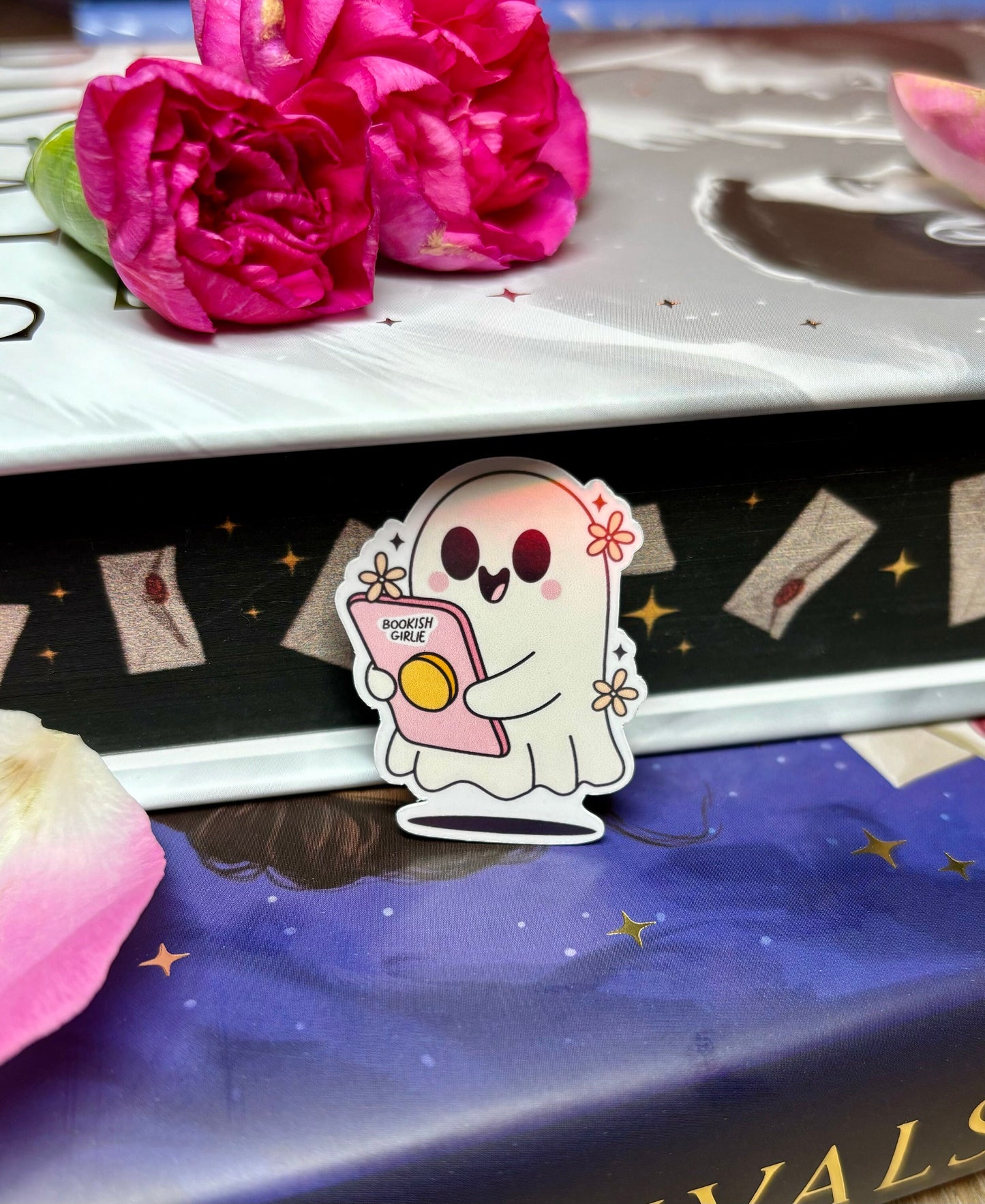 Mini Bookish Girlie Kindle Ghost Sticker