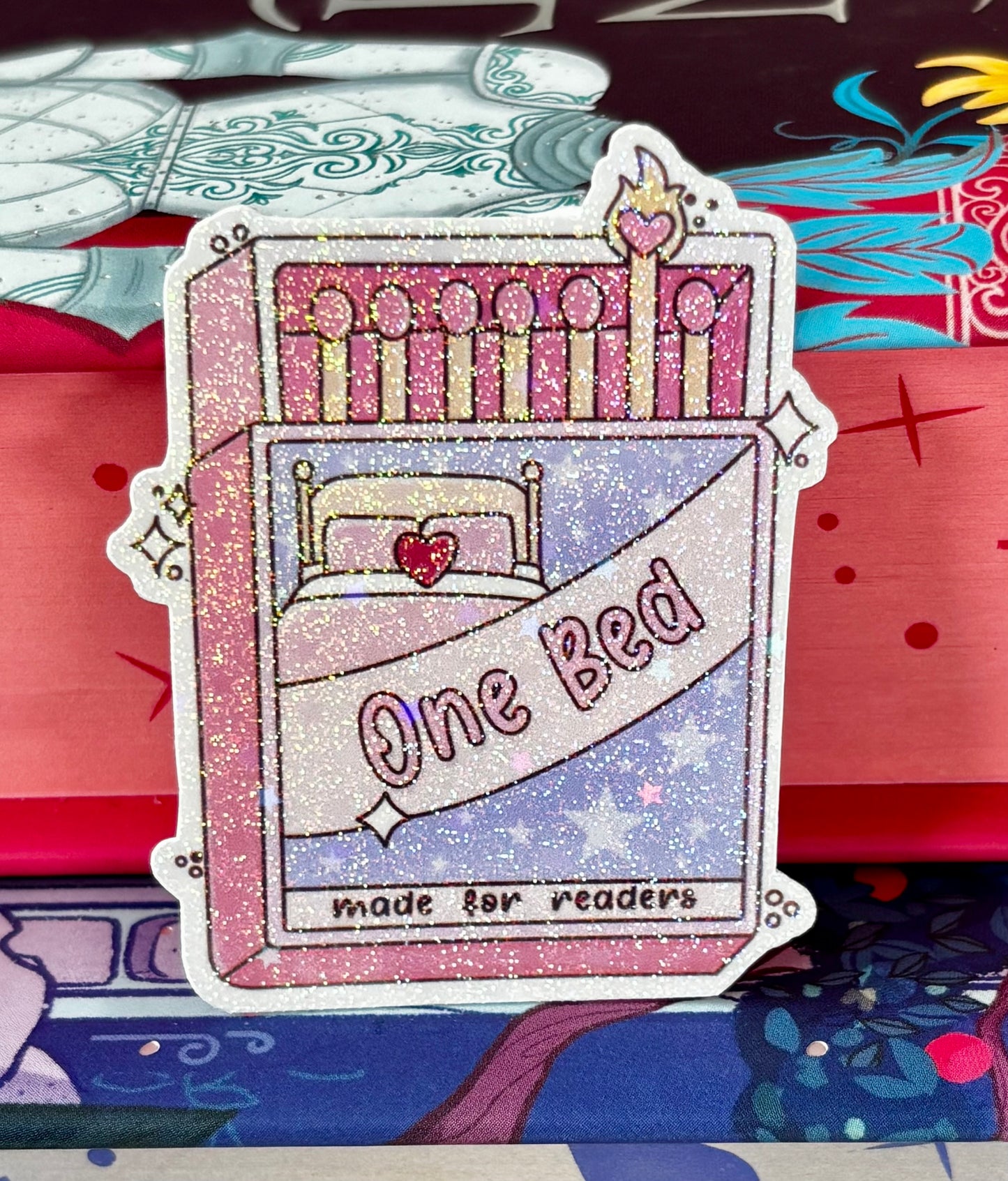 Mini One Bed Matches Romance Tropes Sticker
