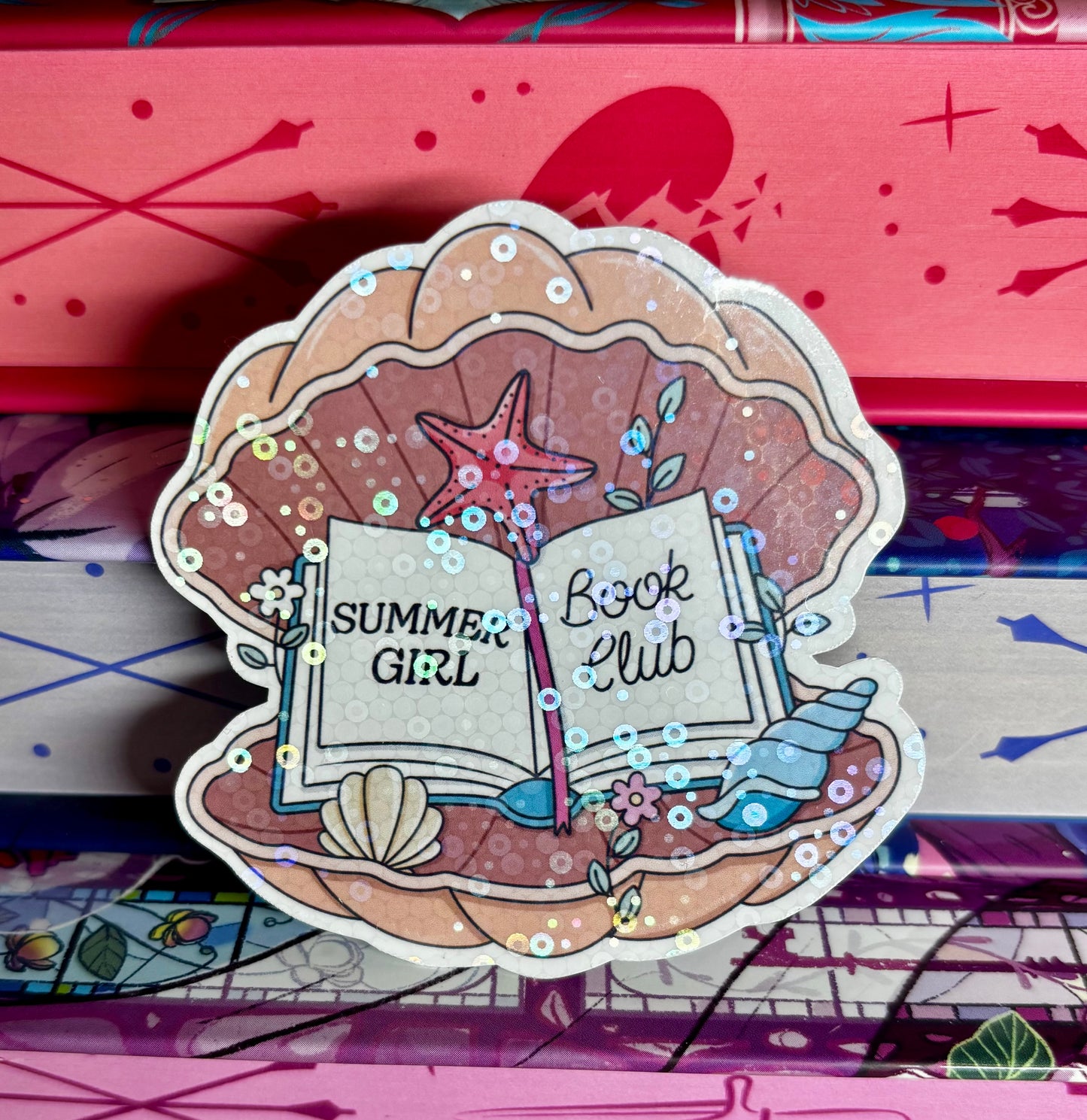Summer Girl Book Club Shell Sticker