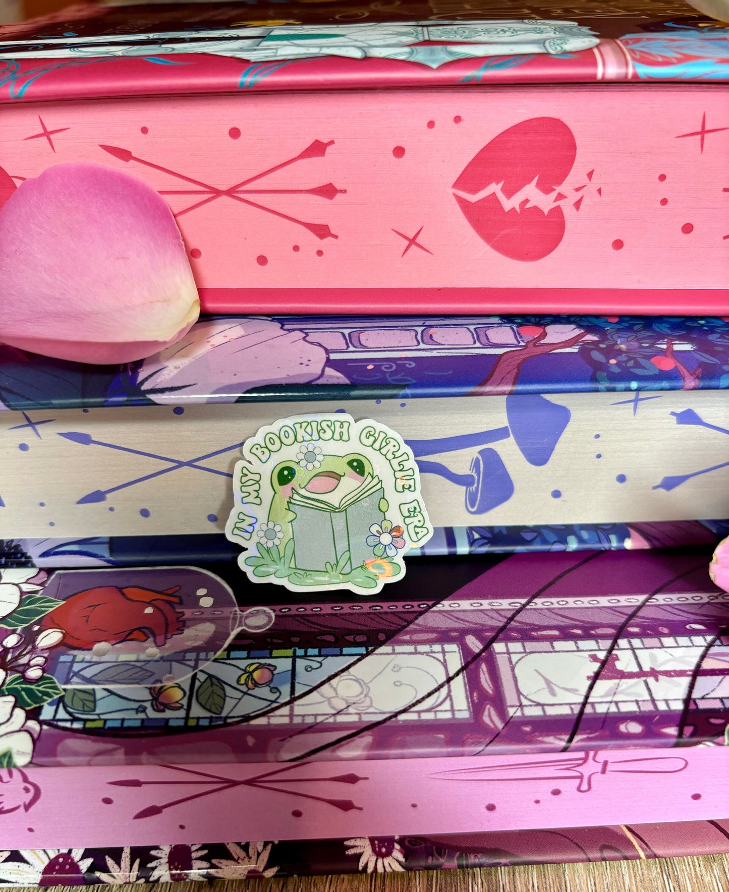 Mini In My Bookish Girlie Era Frog Sticker
