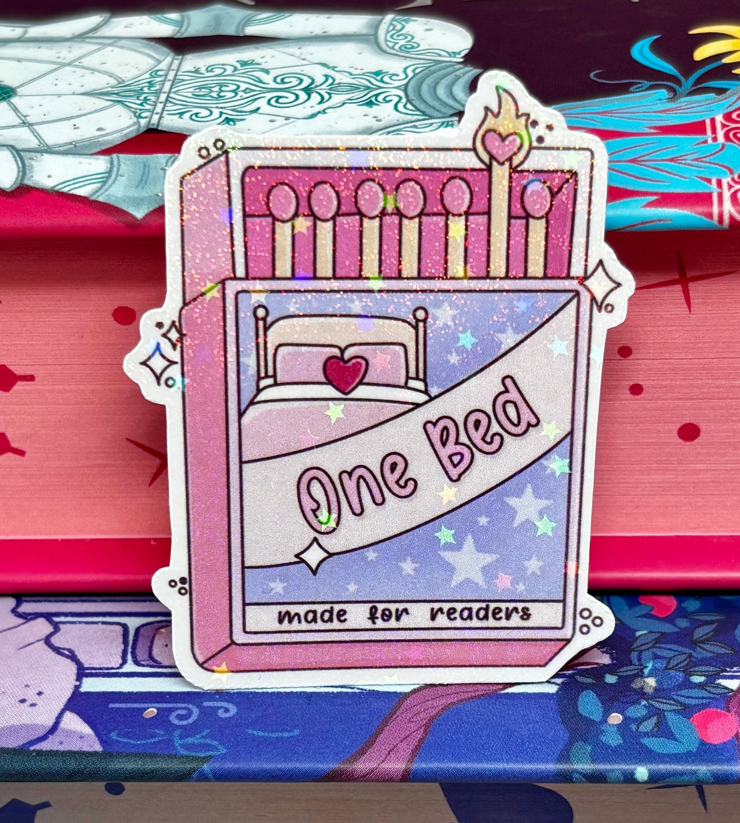 Mini One Bed Matches Romance Tropes Sticker