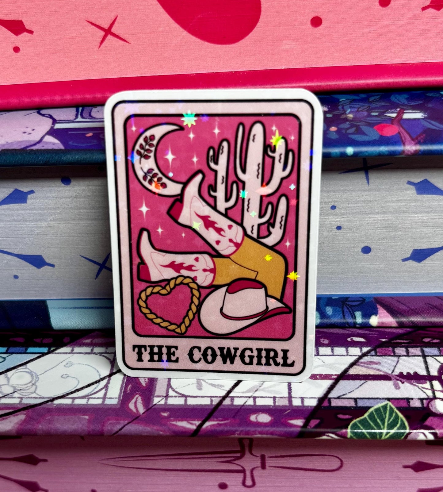 Mini The Cowgirl Tarot Card Sticker