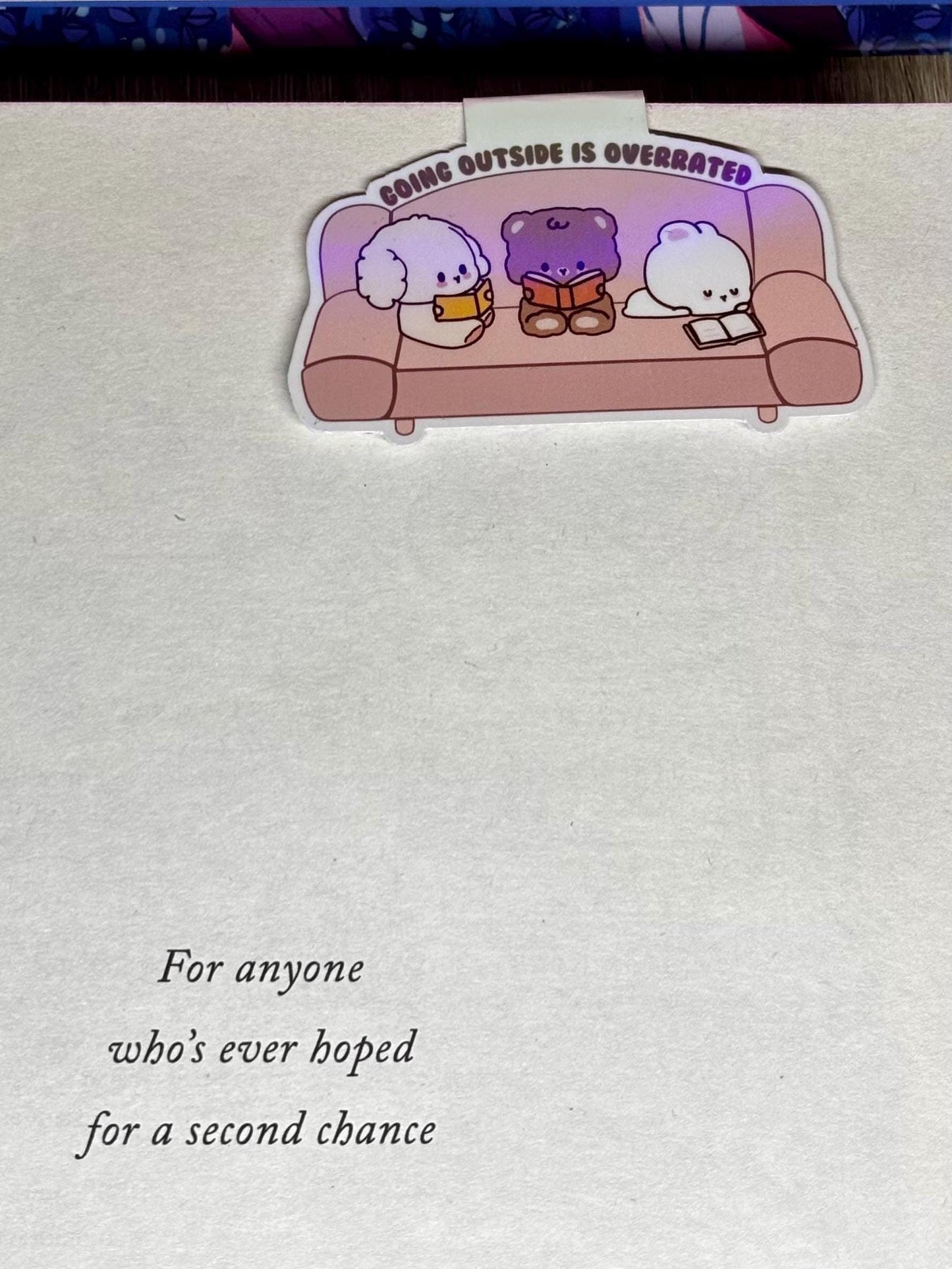 Mini Going Outside Is Overrated Cute Bears Magnetic Bookmark
