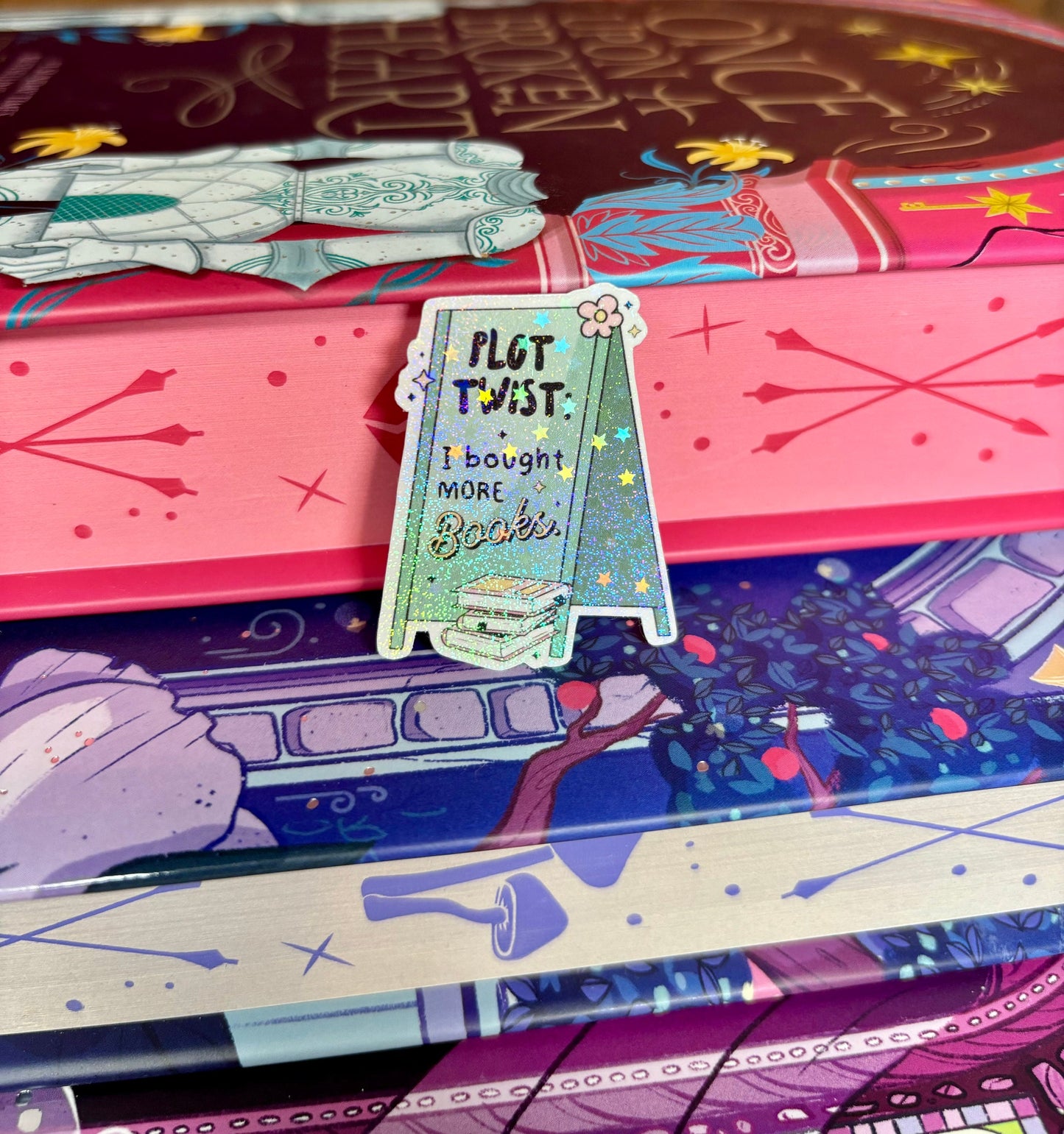 Mini Plot Twist I Bought More Books Sticker