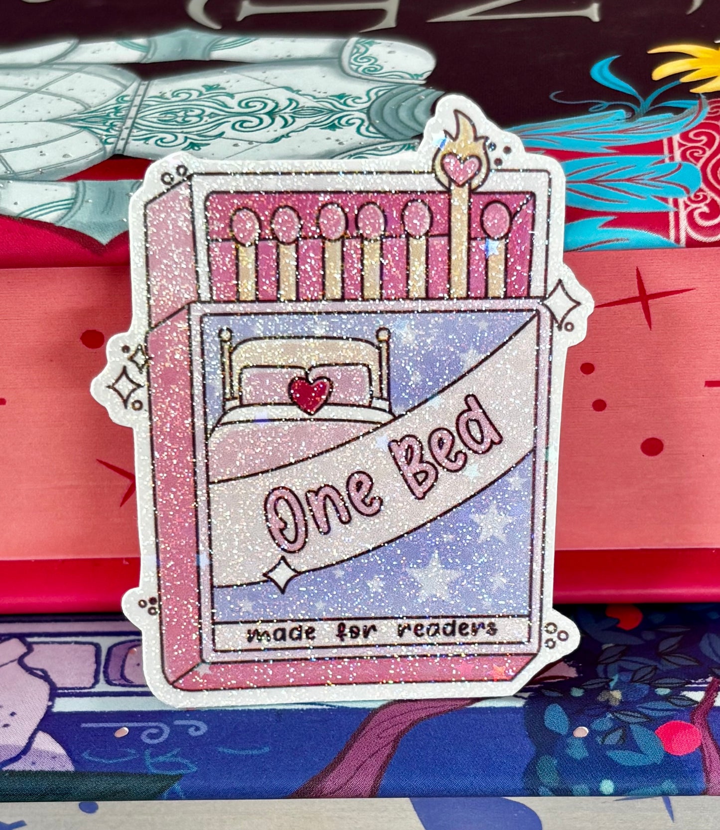 Mini One Bed Matches Romance Tropes Sticker