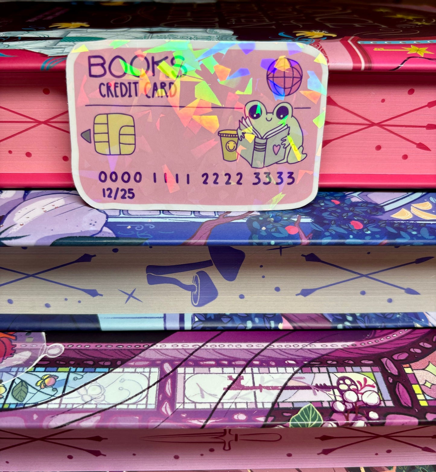 Cute Bookish Froggy Credit Card Sticker