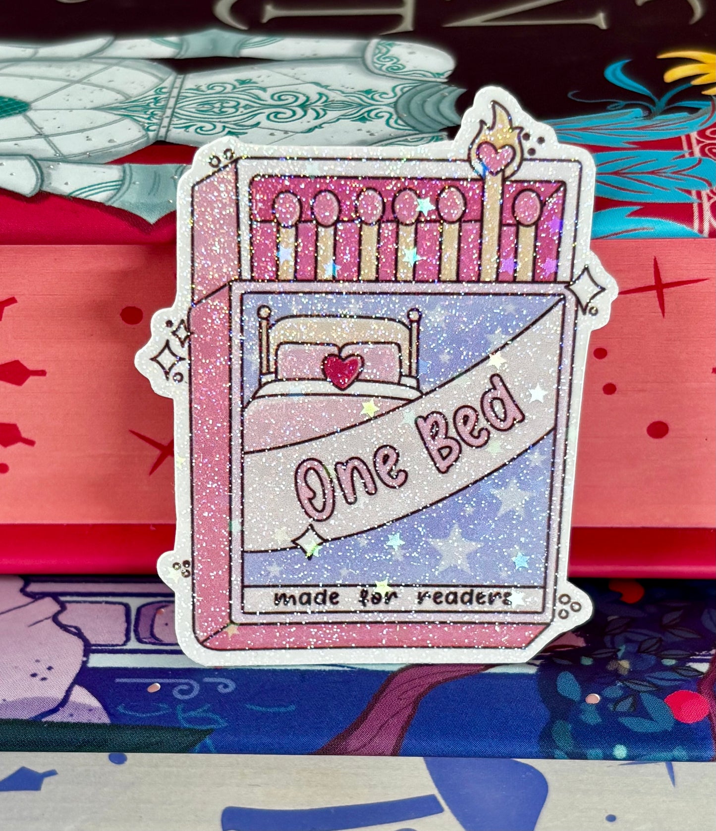Mini One Bed Matches Romance Tropes Sticker