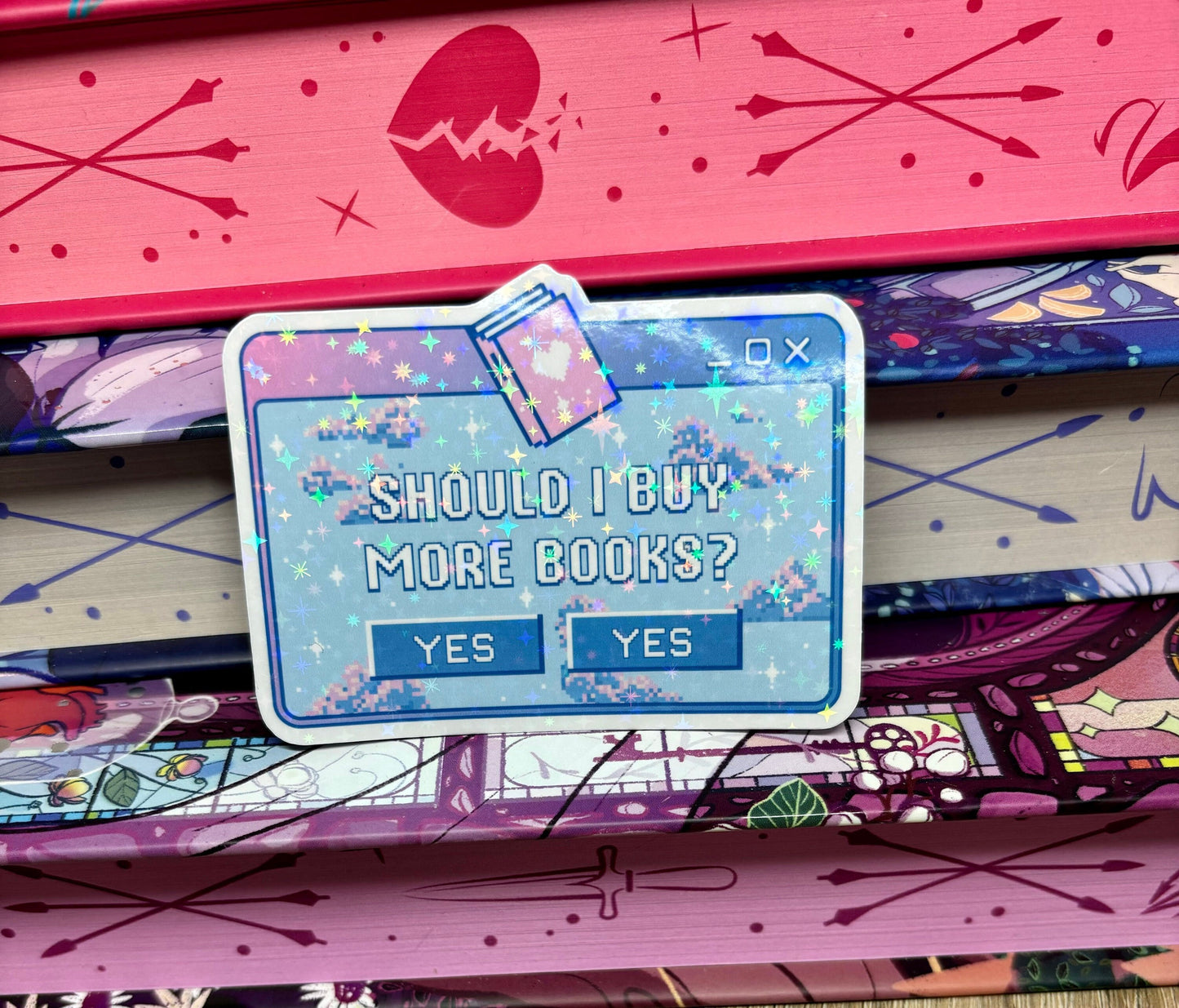 Should I Buy More Books Computer Message Sticker