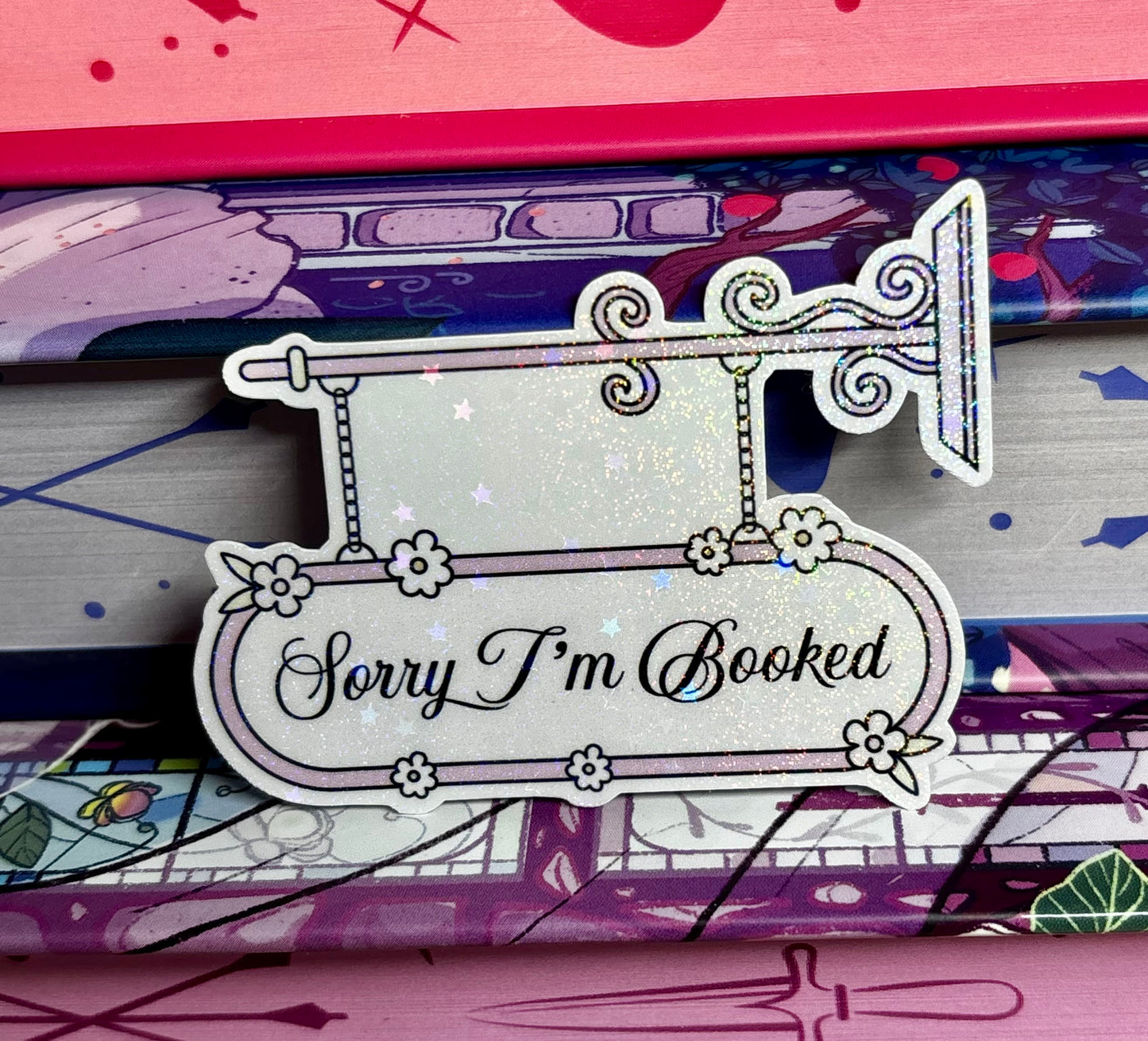 Mini Sorry I'm Booked Door Sign Style Sticker