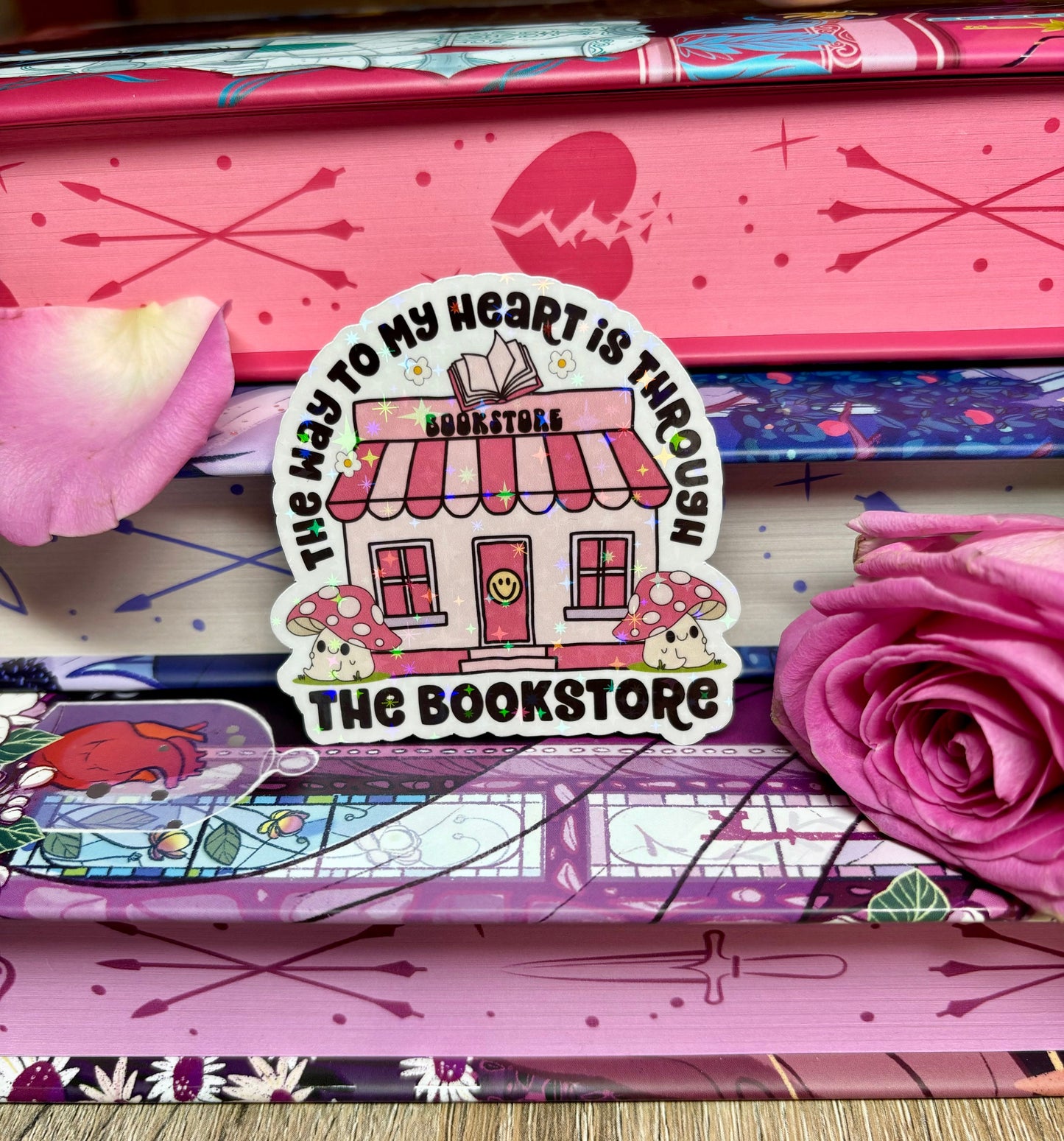Medium The Way To My Heart Is Through The Bookstore Sticker
