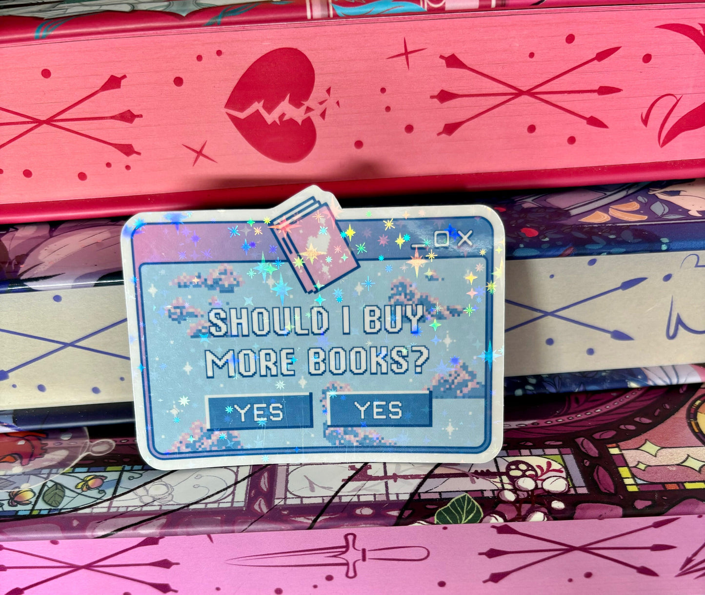 Should I Buy More Books Computer Message Sticker