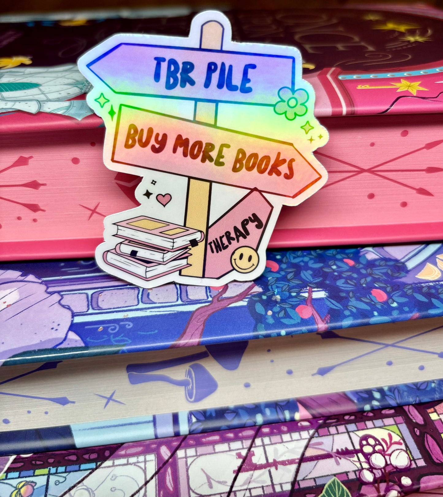 TBR Pile, Buy More Books, Therapy Signpost Sticker