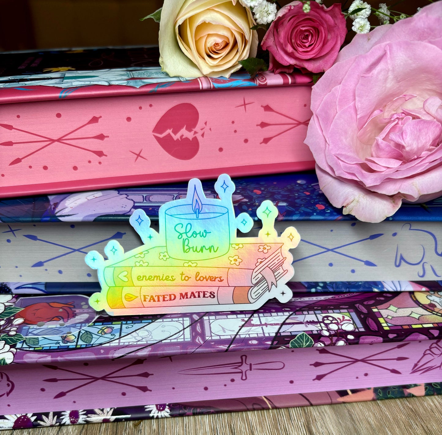 Cosy Bookish Love Tropes Sticker