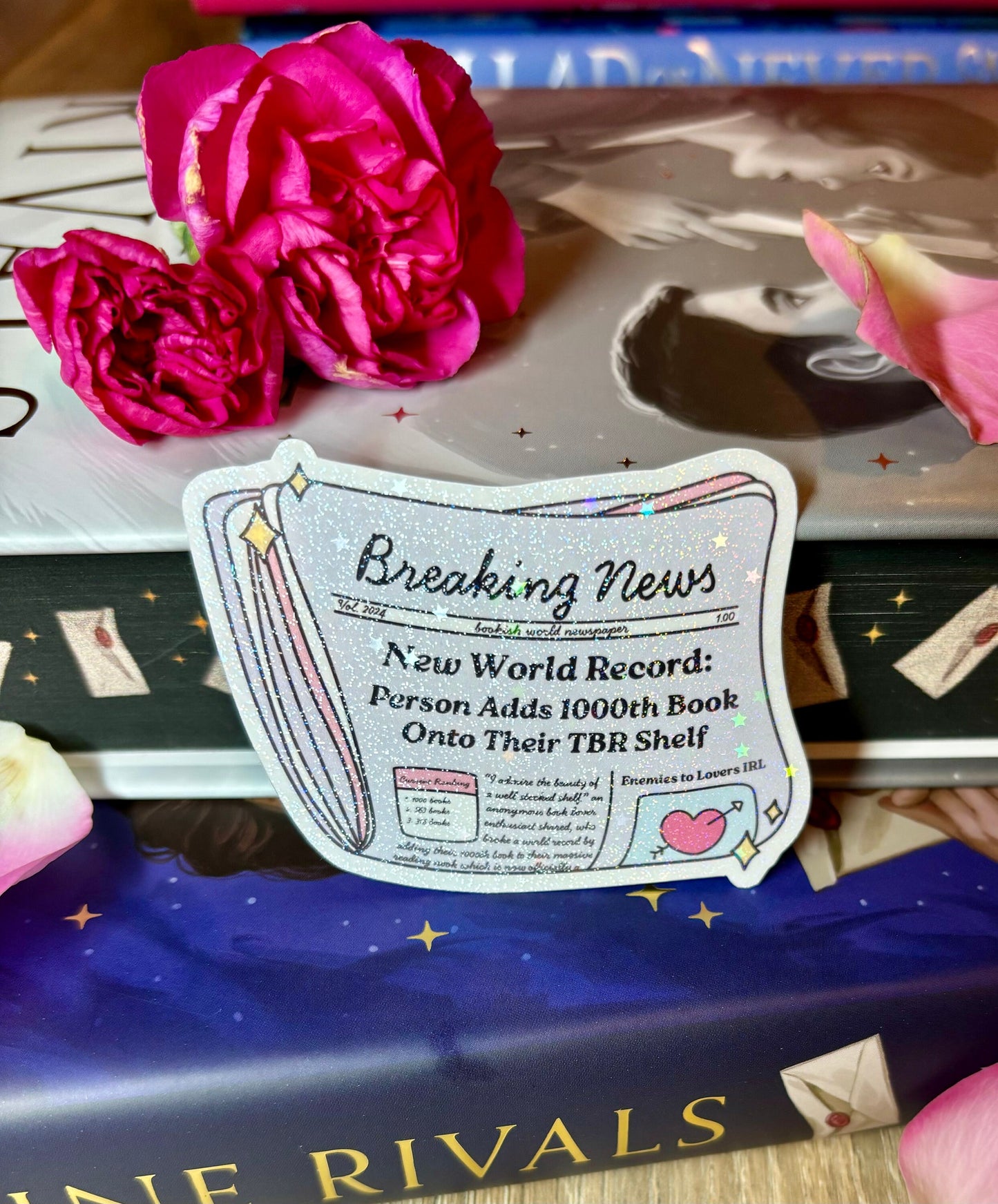Cute Bookish News TBR Sticker