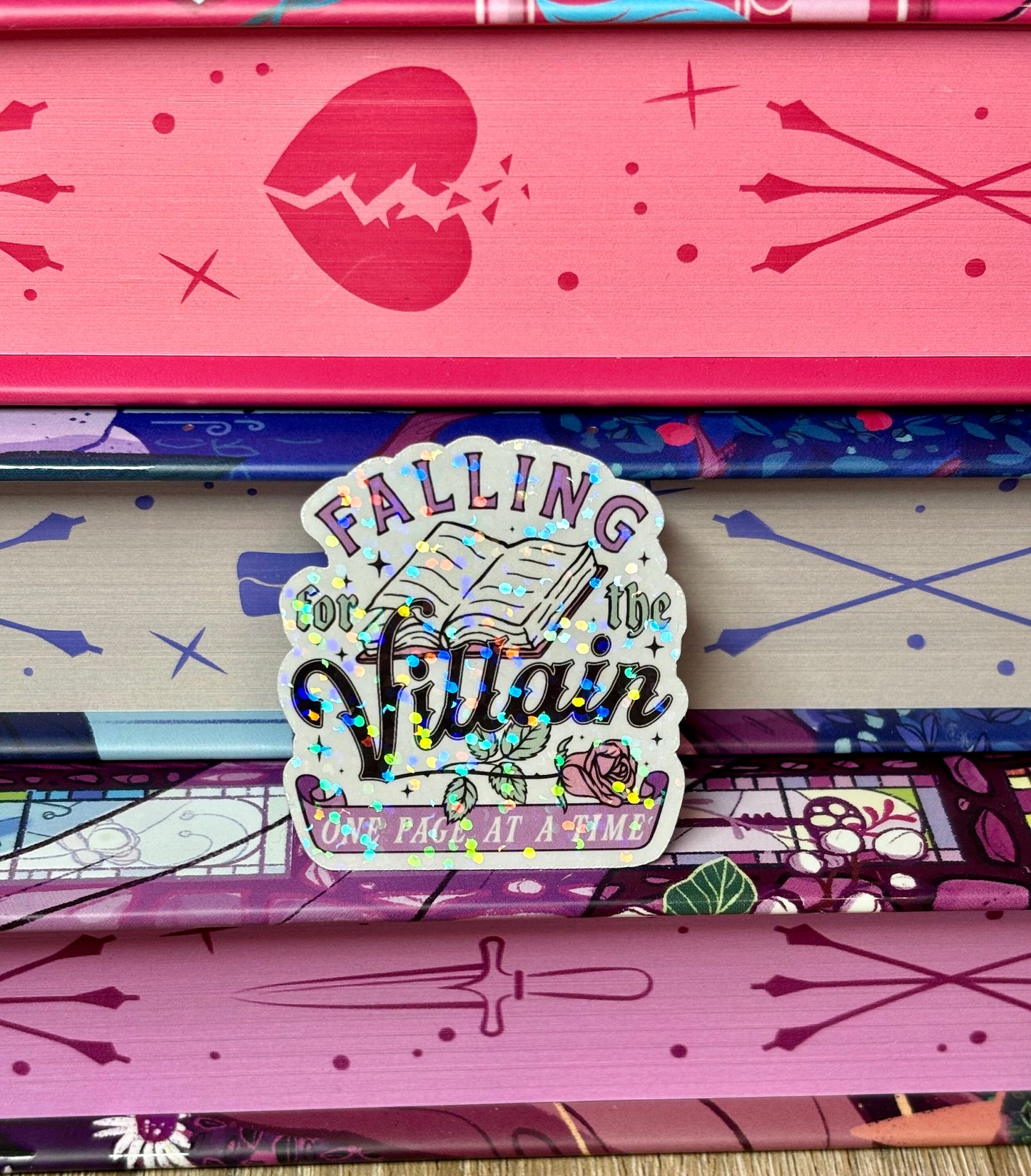 Mini Falling For The Villain One Page At A Time Sticker