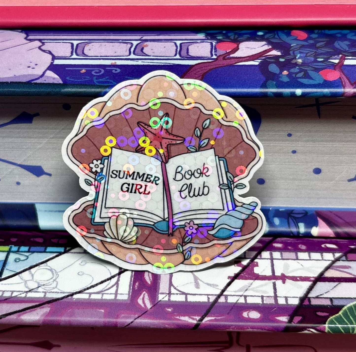 Mini Summer Girl Book Club Shell Sticker