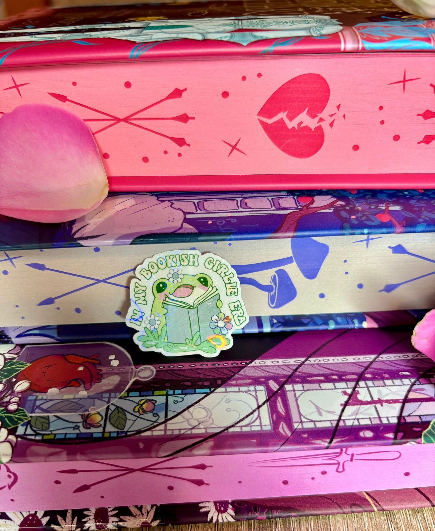 Mini In My Bookish Girlie Era Frog Sticker
