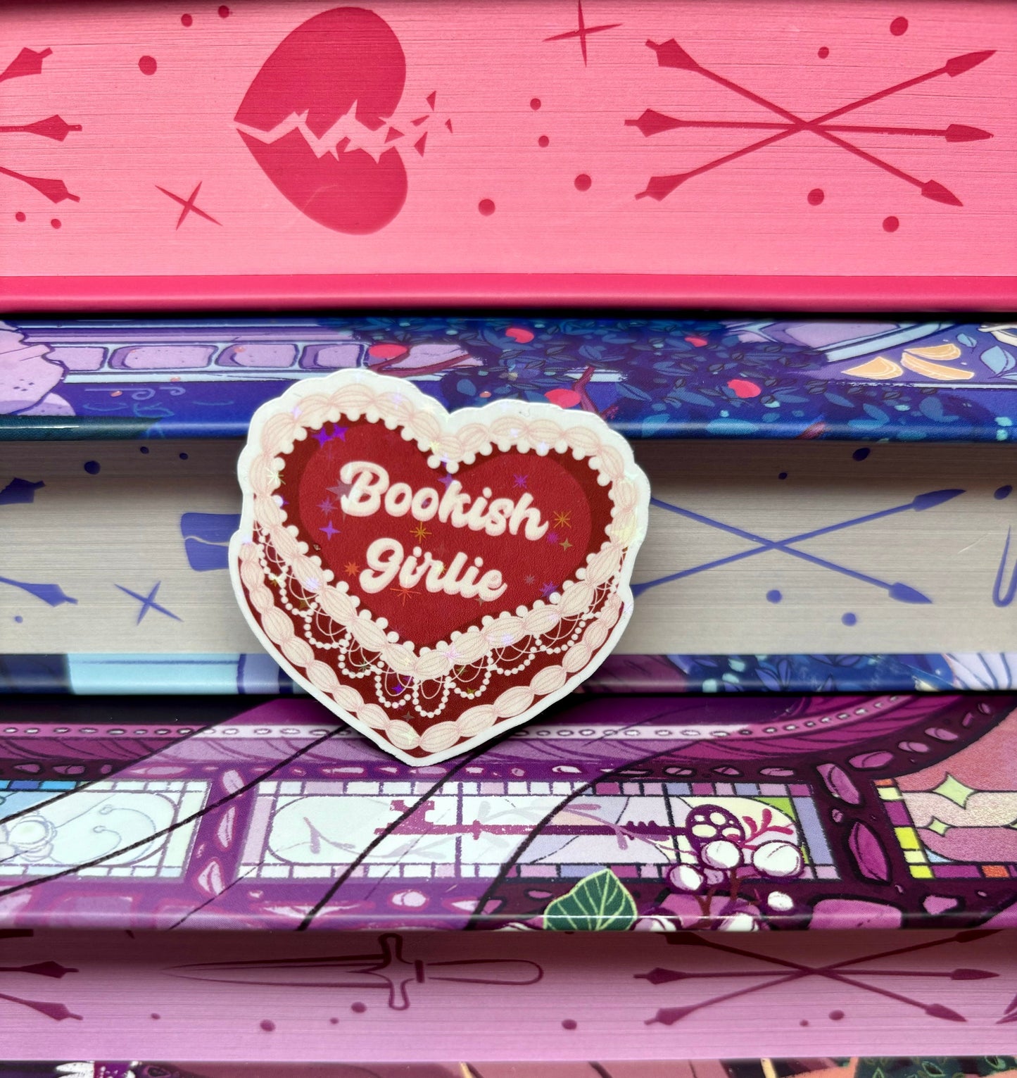 Mini Bookish Girlie Cake Sticker