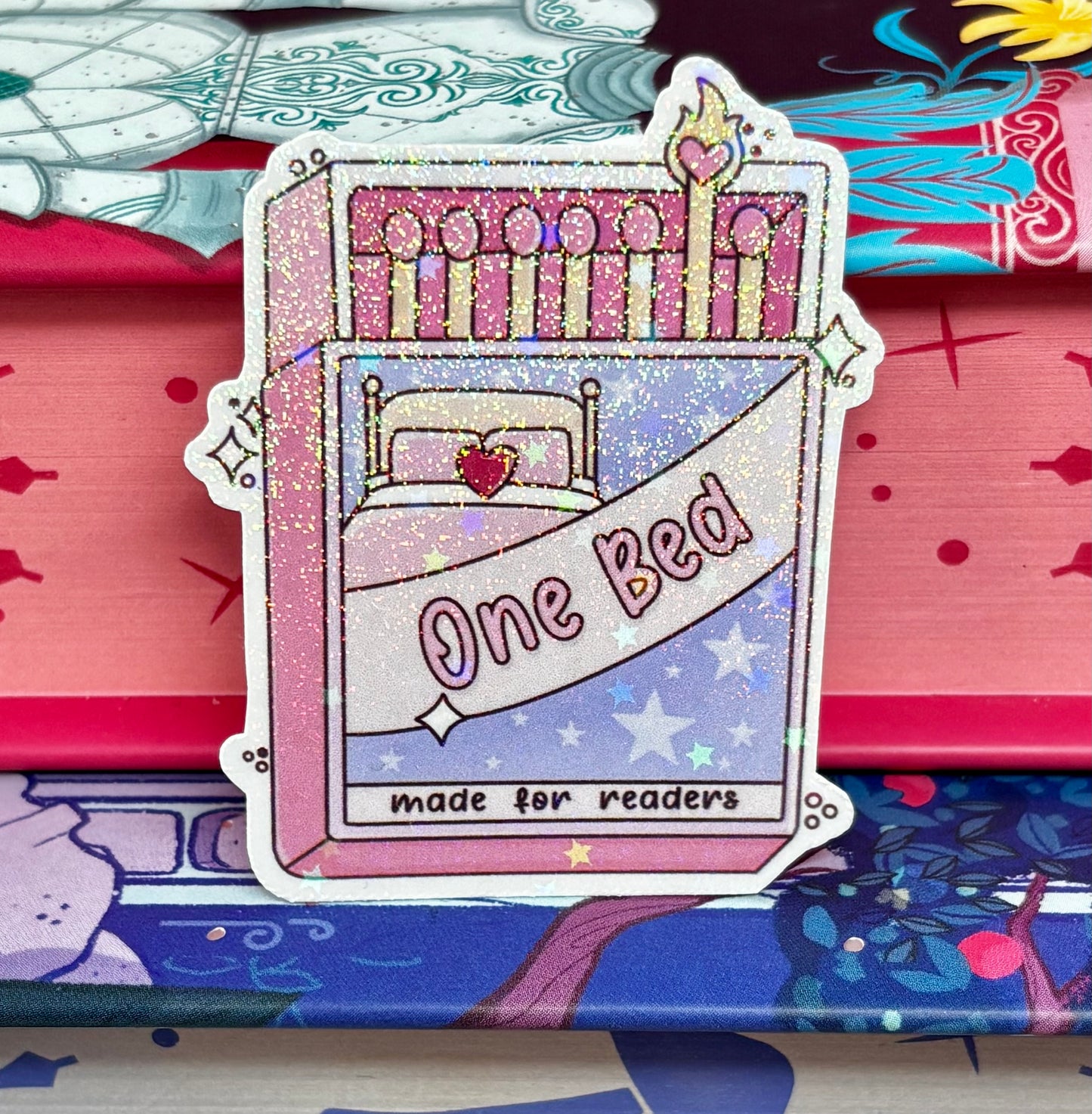 Mini One Bed Matches Romance Tropes Sticker