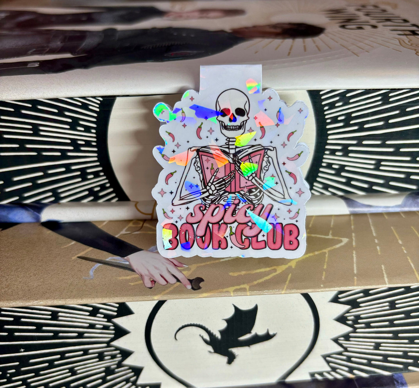 Mini Spicy Book Club skeleton Magnetic Bookmark