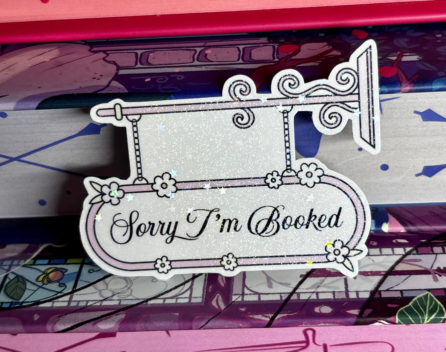 Mini Sorry I'm Booked Door Sign Style Sticker