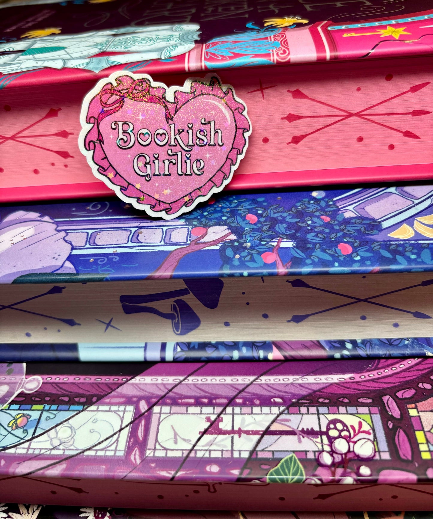 Mini Cute Bookish Girlie Heart Sticker