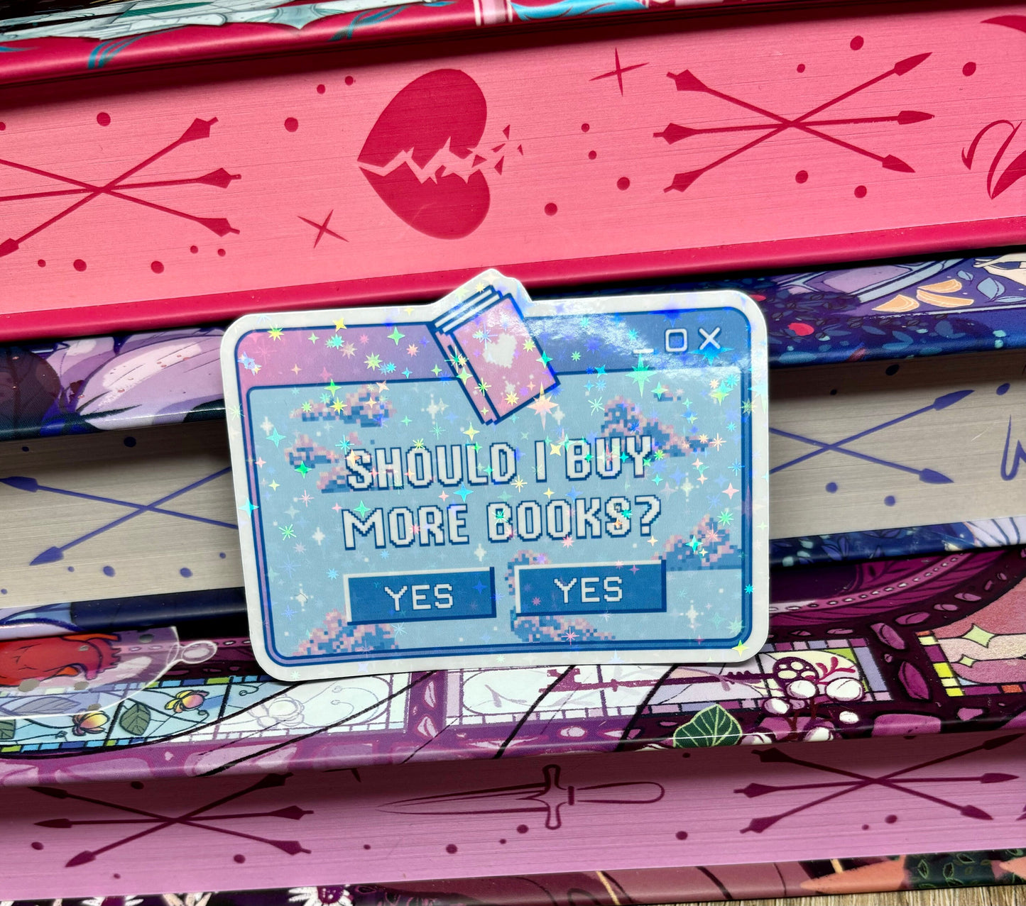 Should I Buy More Books Computer Message Sticker