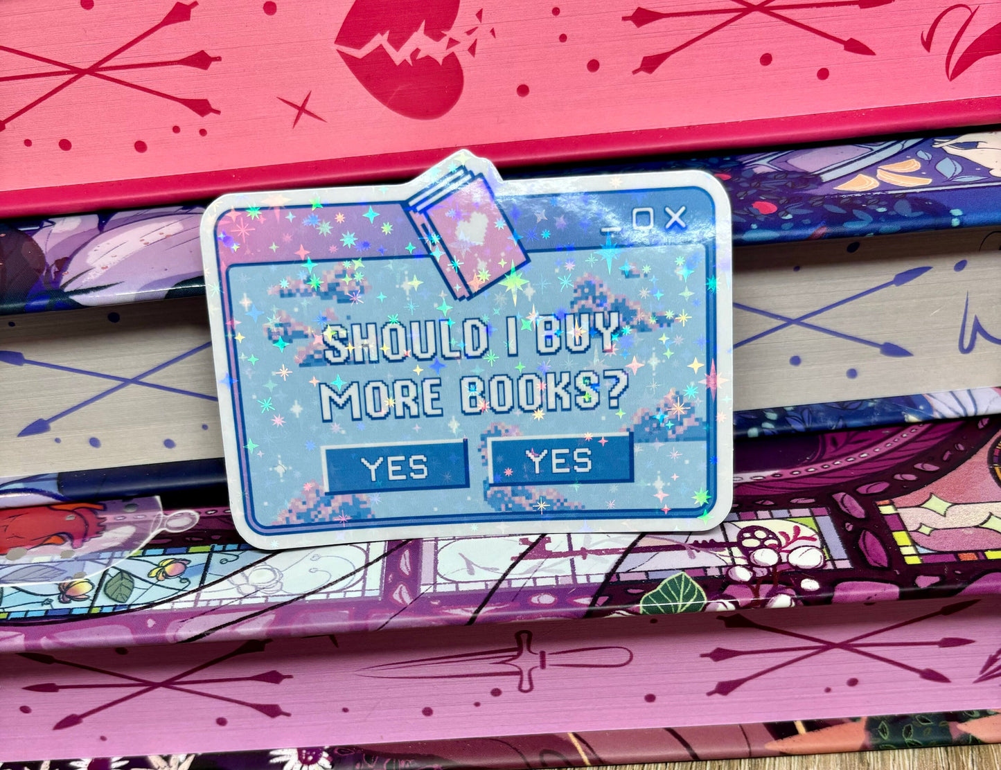 Should I Buy More Books Computer Message Sticker