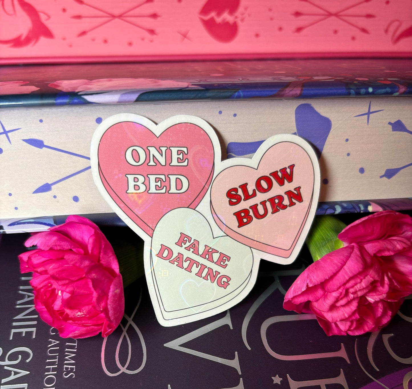 Book Tropes Love Hearts Sticker