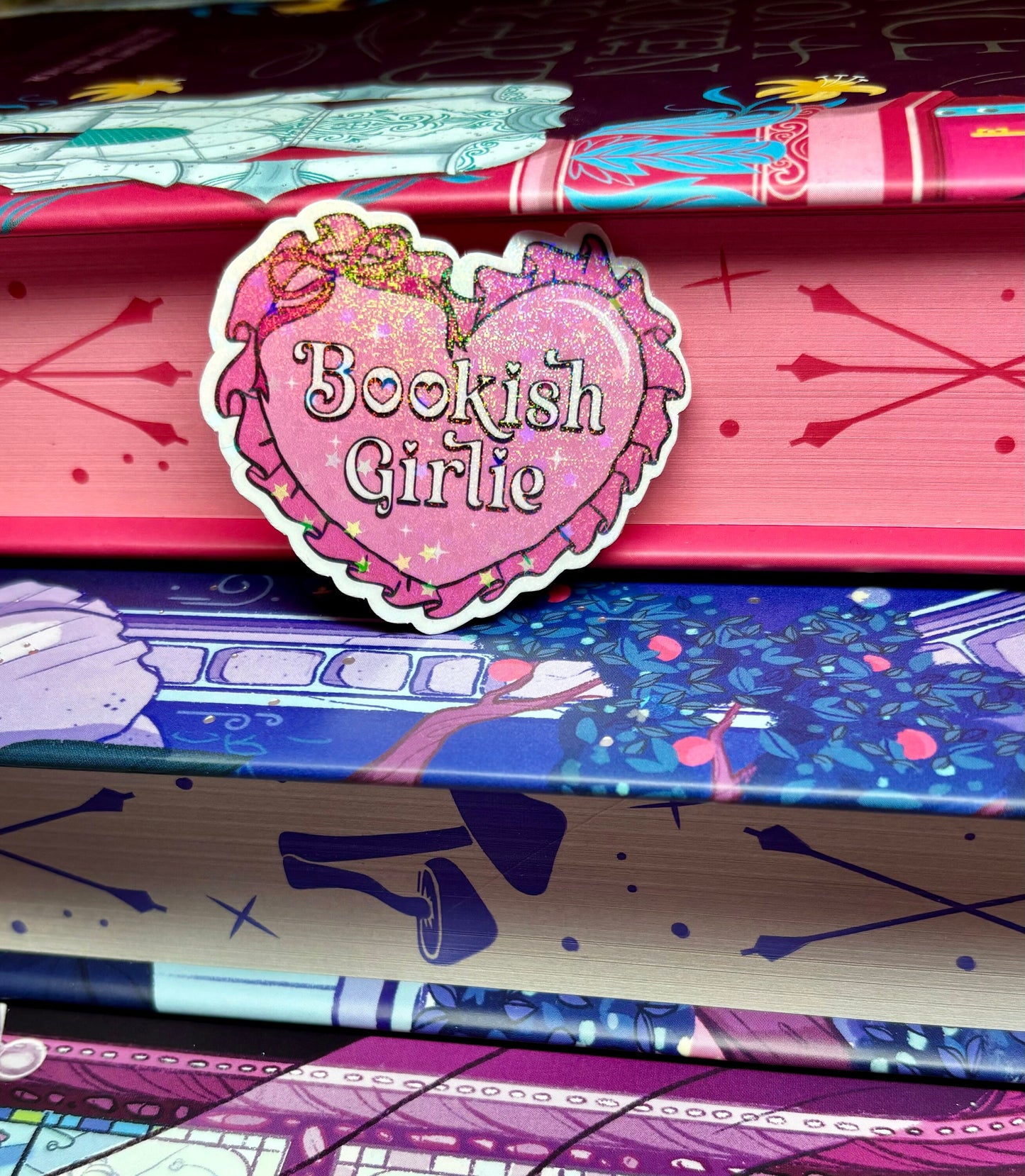 Mini Cute Bookish Girlie Heart Sticker