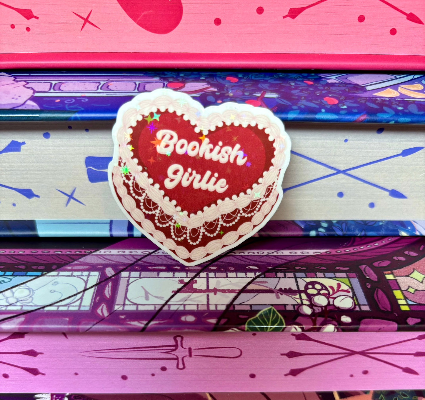 Mini Bookish Girlie Cake Sticker