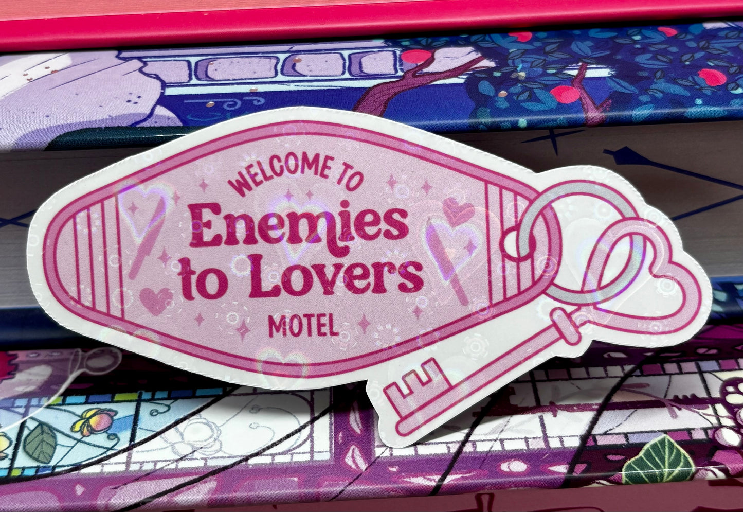 Welcome To Enemies To Lovers Motel Key Sticker