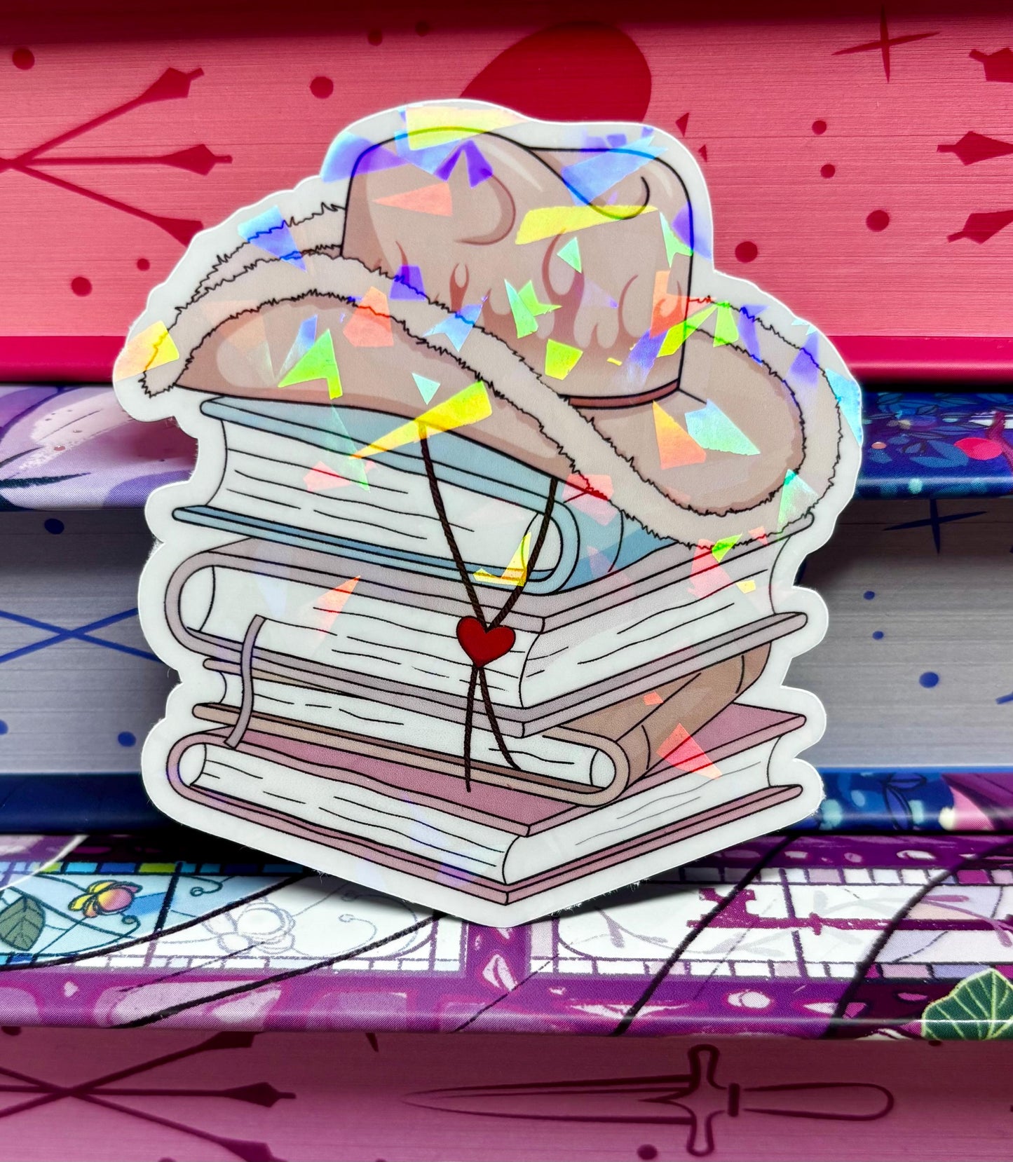 Cowgirl Book Stack Sticker