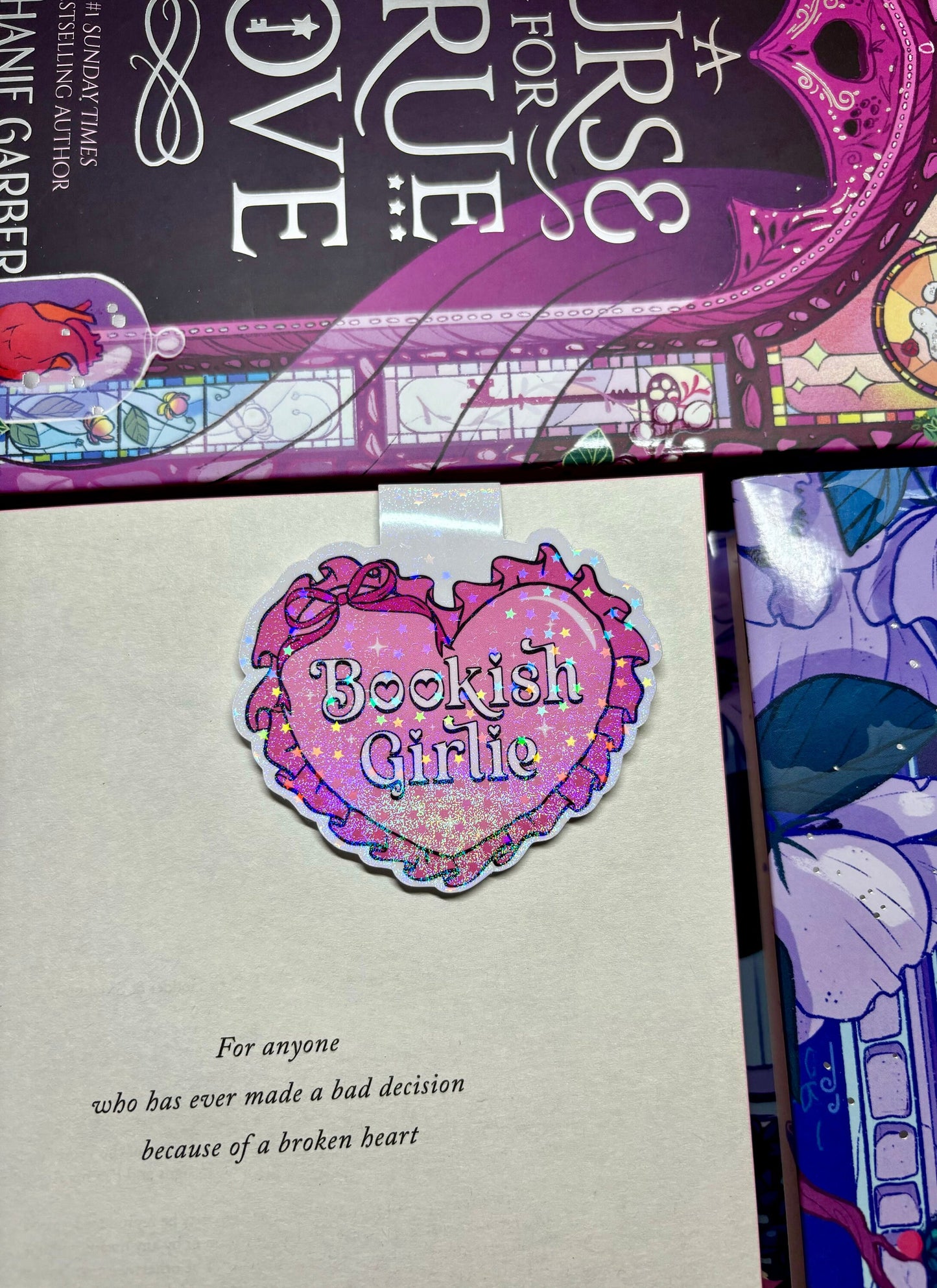 Cute Bookish Girlie Heart Magnetic Bookmark