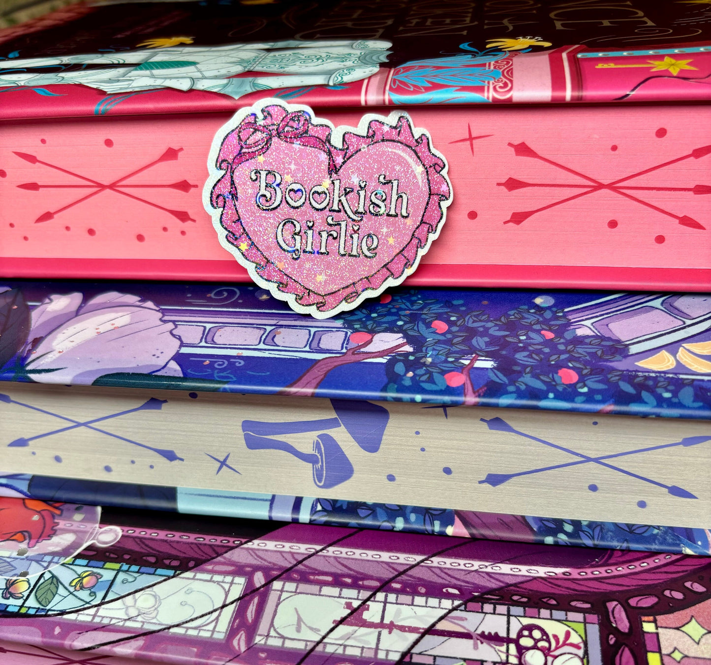 Mini Cute Bookish Girlie Heart Sticker