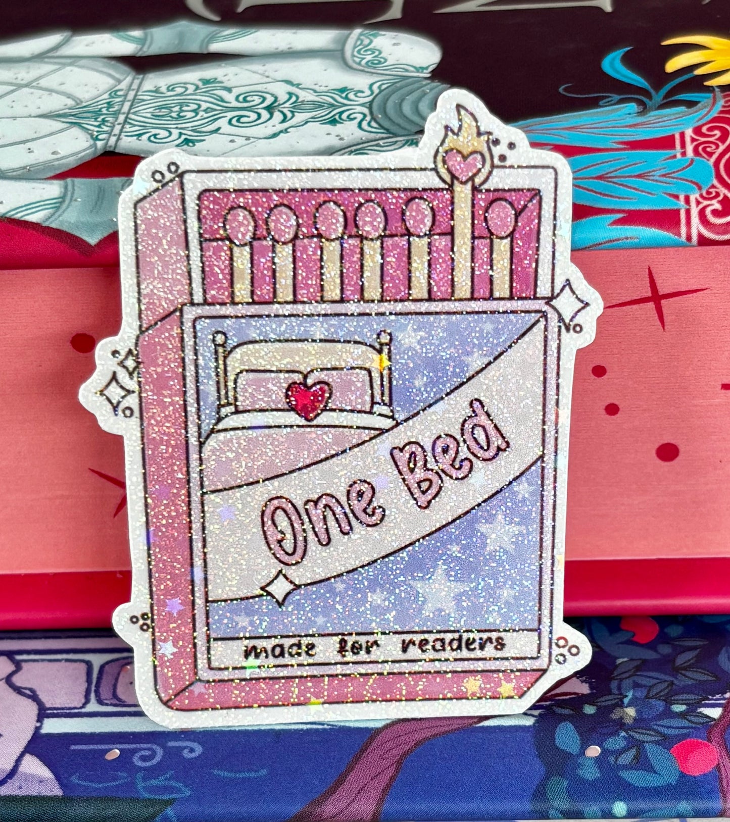Mini One Bed Matches Romance Tropes Sticker