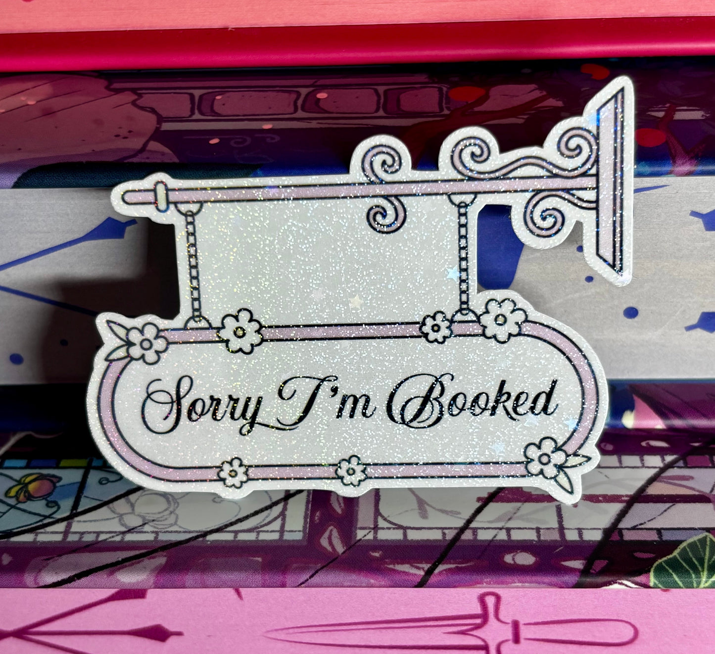 Mini Sorry I'm Booked Door Sign Style Sticker