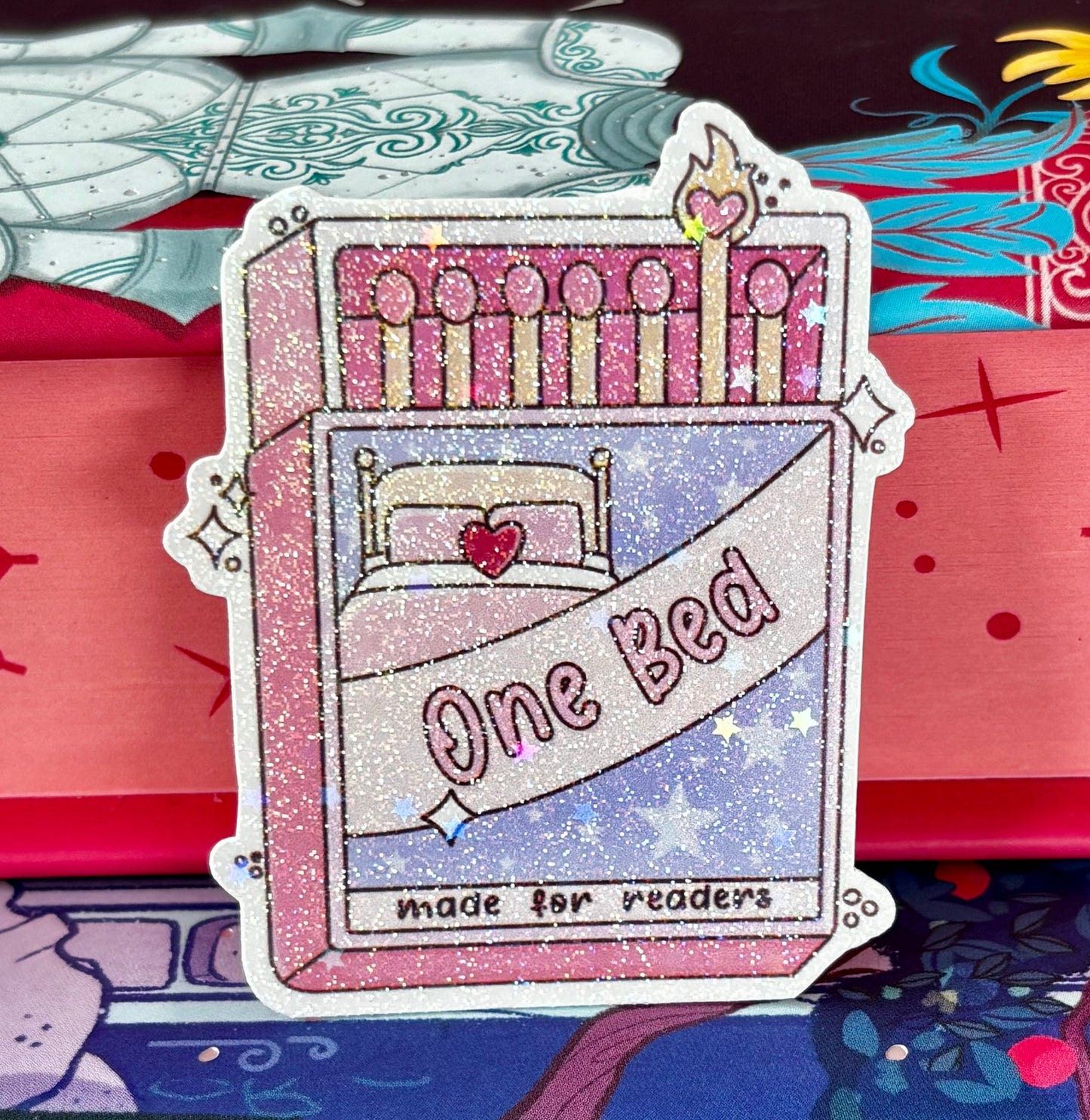 Mini One Bed Matches Romance Tropes Sticker