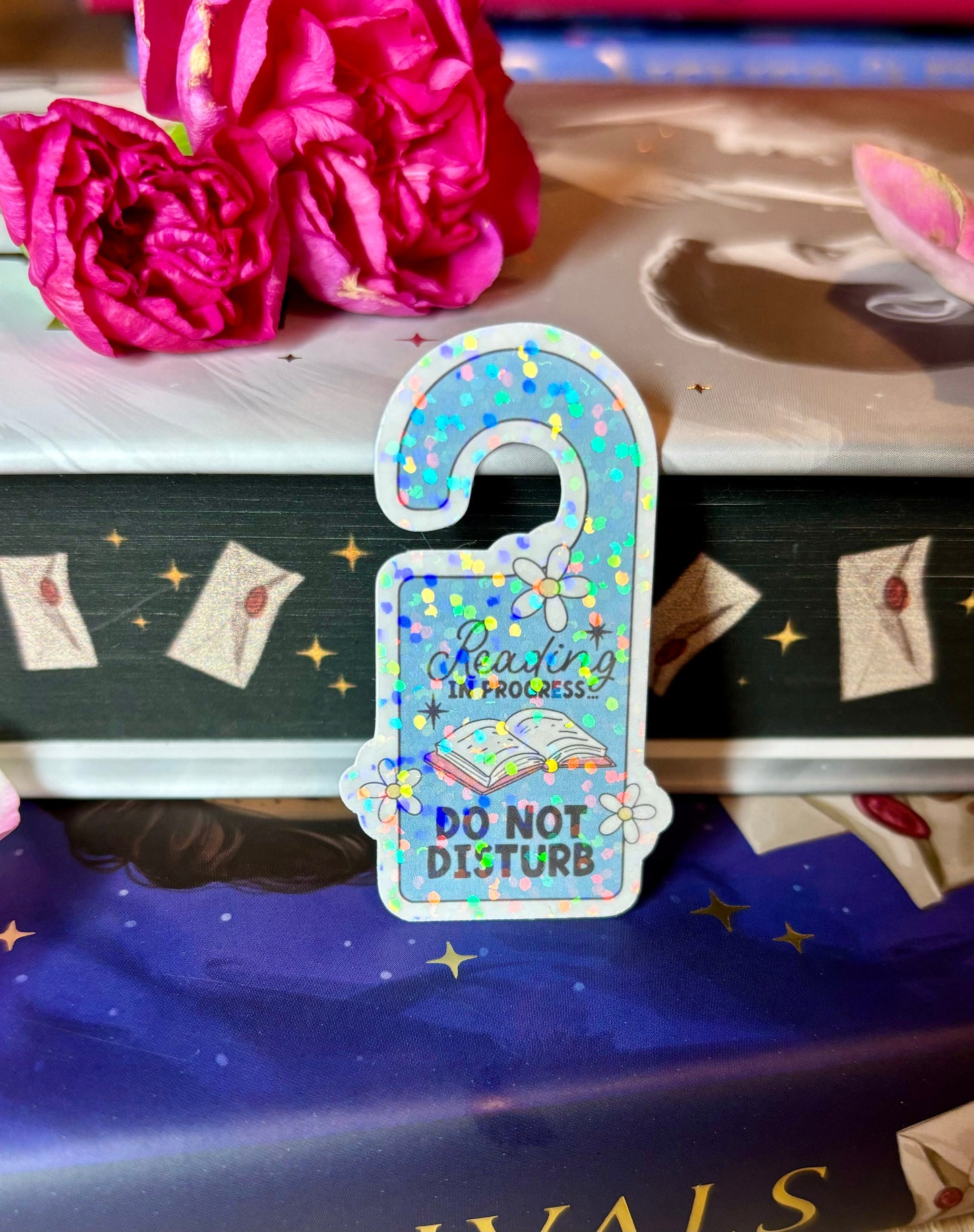 Mini Reading In Progress Do Not Disturb Door Sign Style Sticker