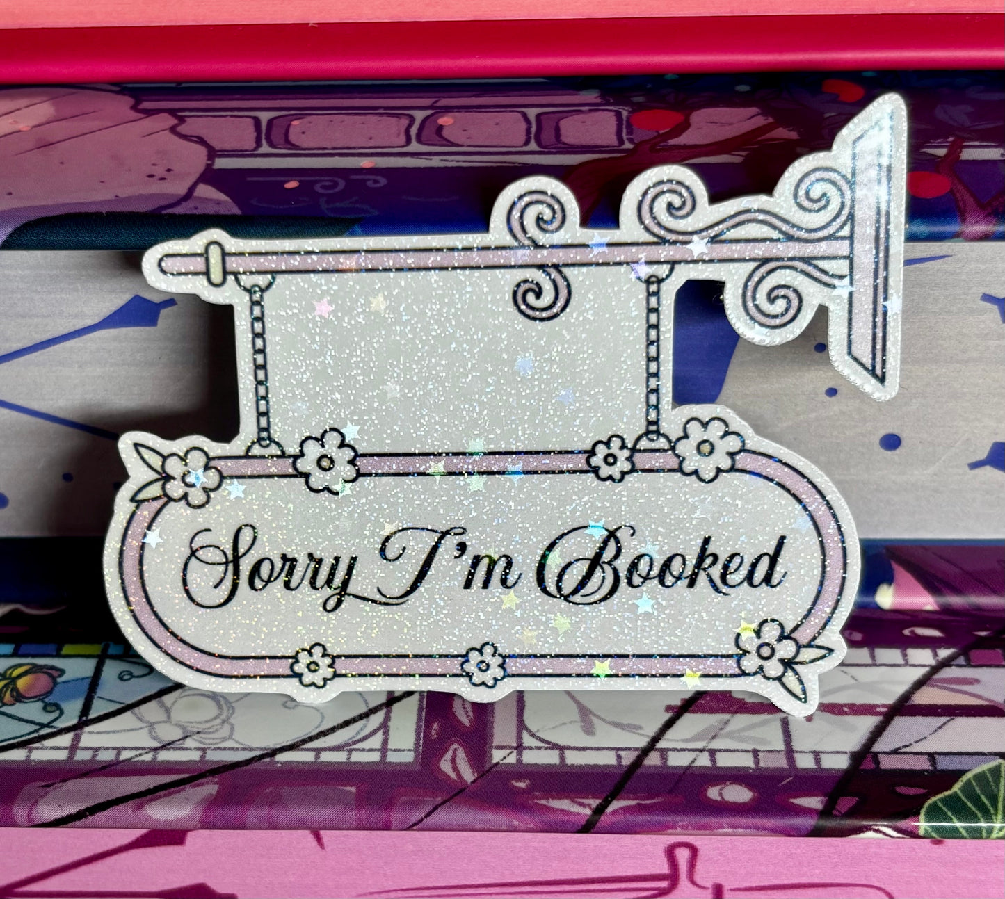 Mini Sorry I'm Booked Door Sign Style Sticker
