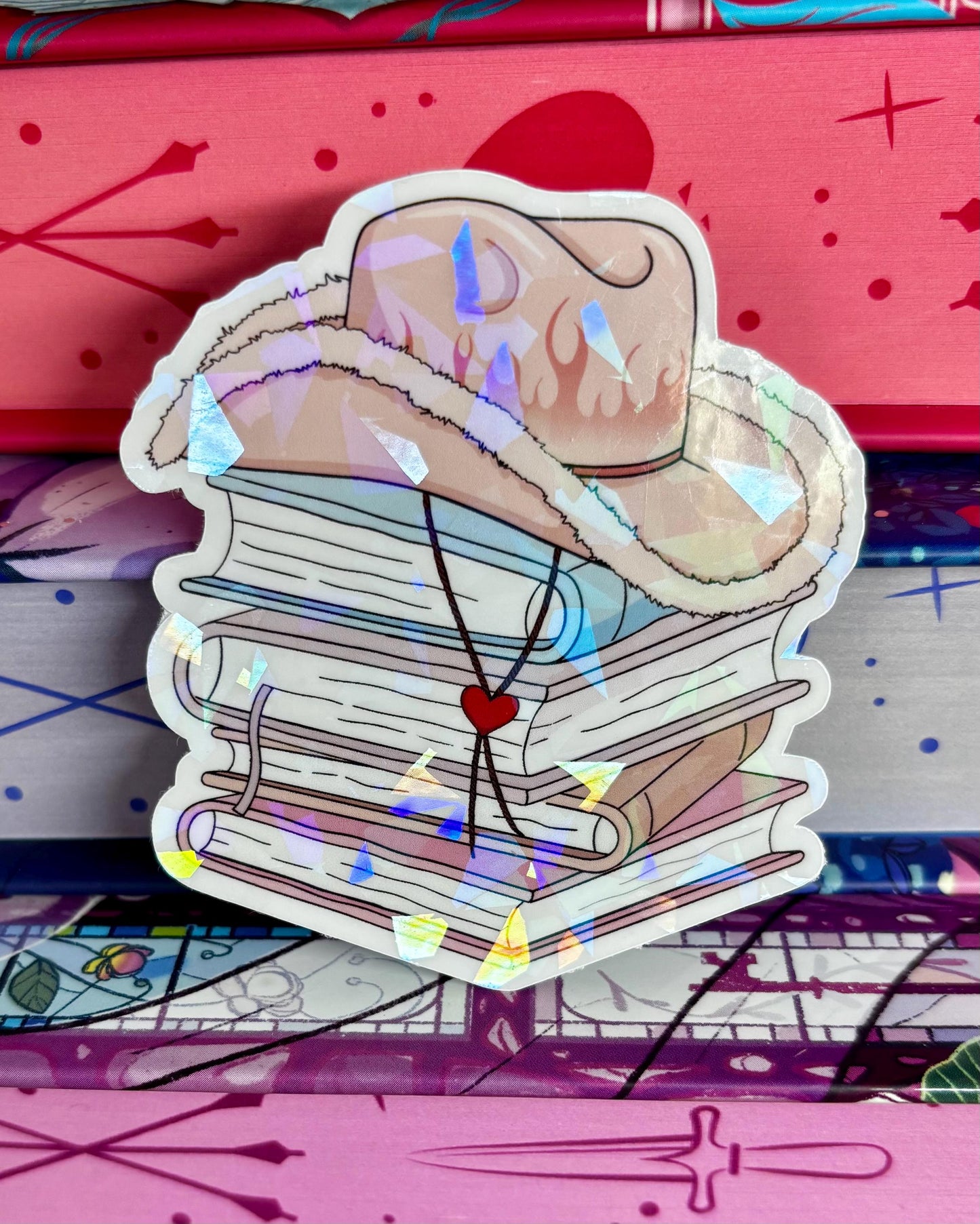 Cowgirl Book Stack Sticker