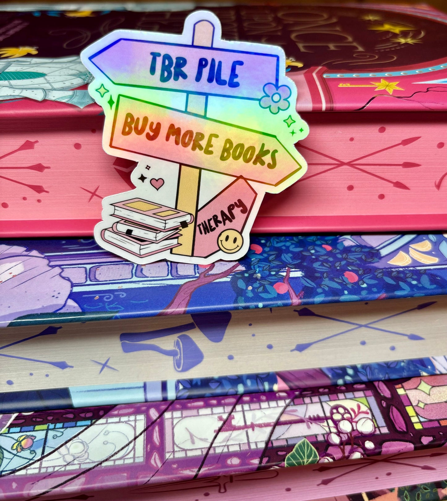 TBR Pile, Buy More Books, Therapy Signpost Sticker